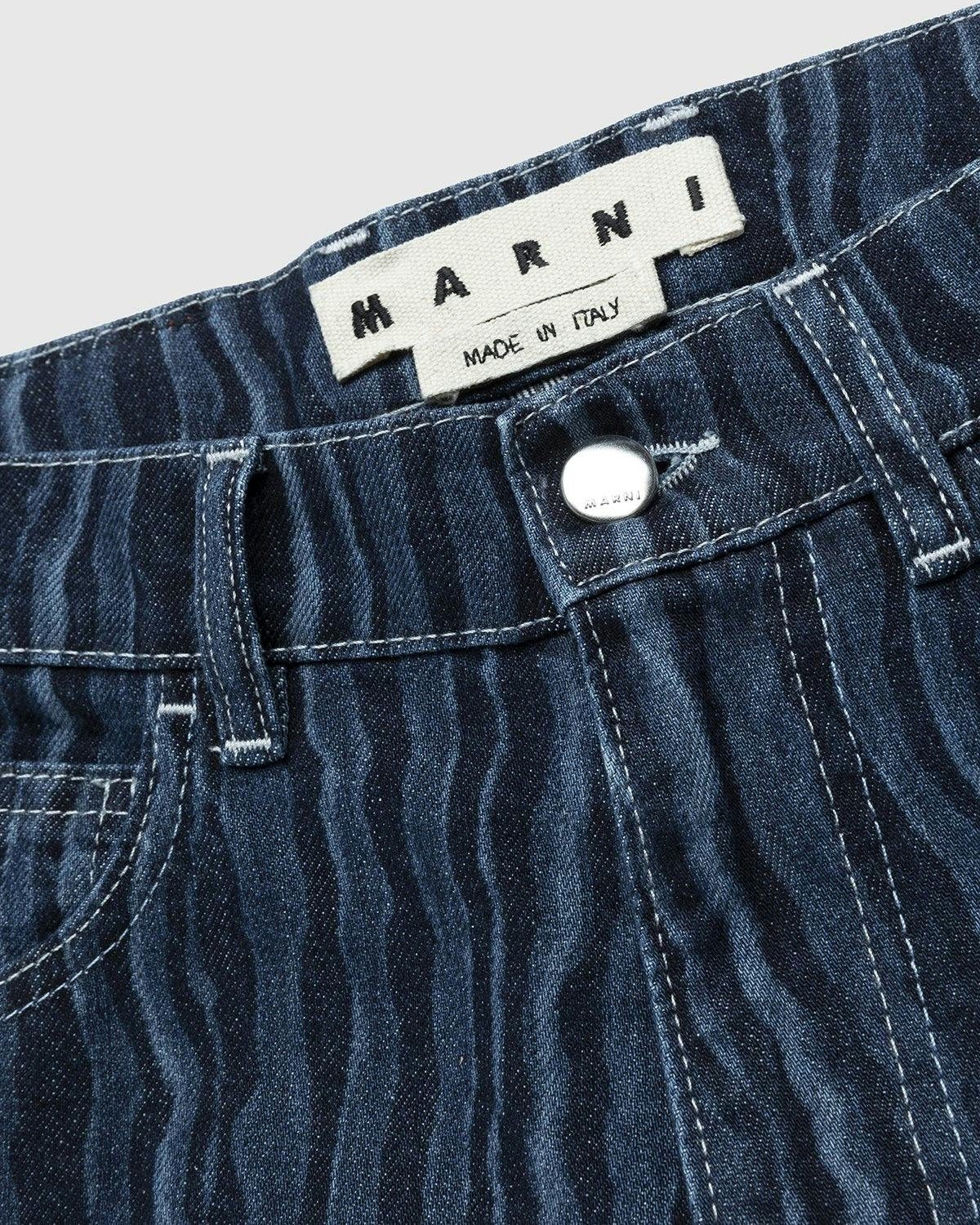 Marni - Abstract Print Wide Leg Jeans Blue - Clothing - Blue - Image 4