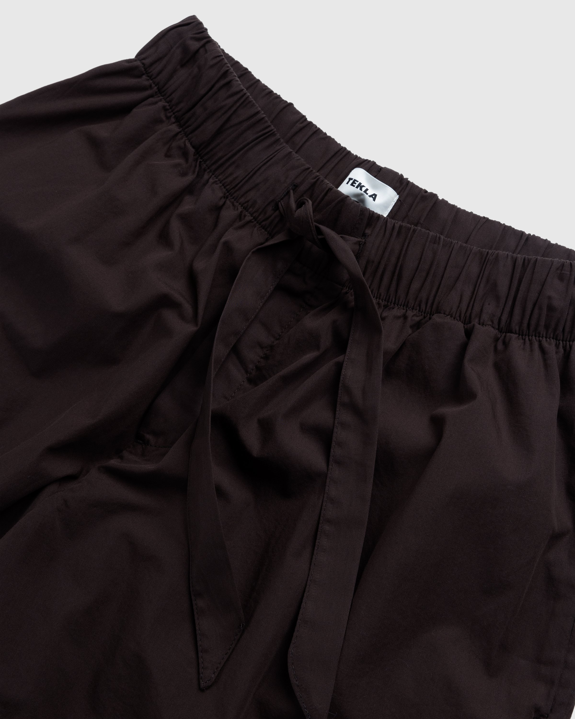 Tekla - Cotton Poplin Pyjamas Shorts Coffee - Clothing - Brown - Image 3