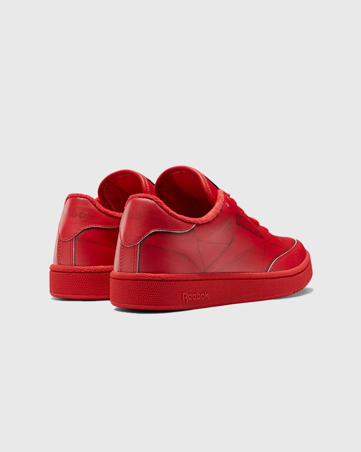 Maison Margiela x Reebok - Club C Trompe L’Oeil Red - Footwear - Red - Image 3