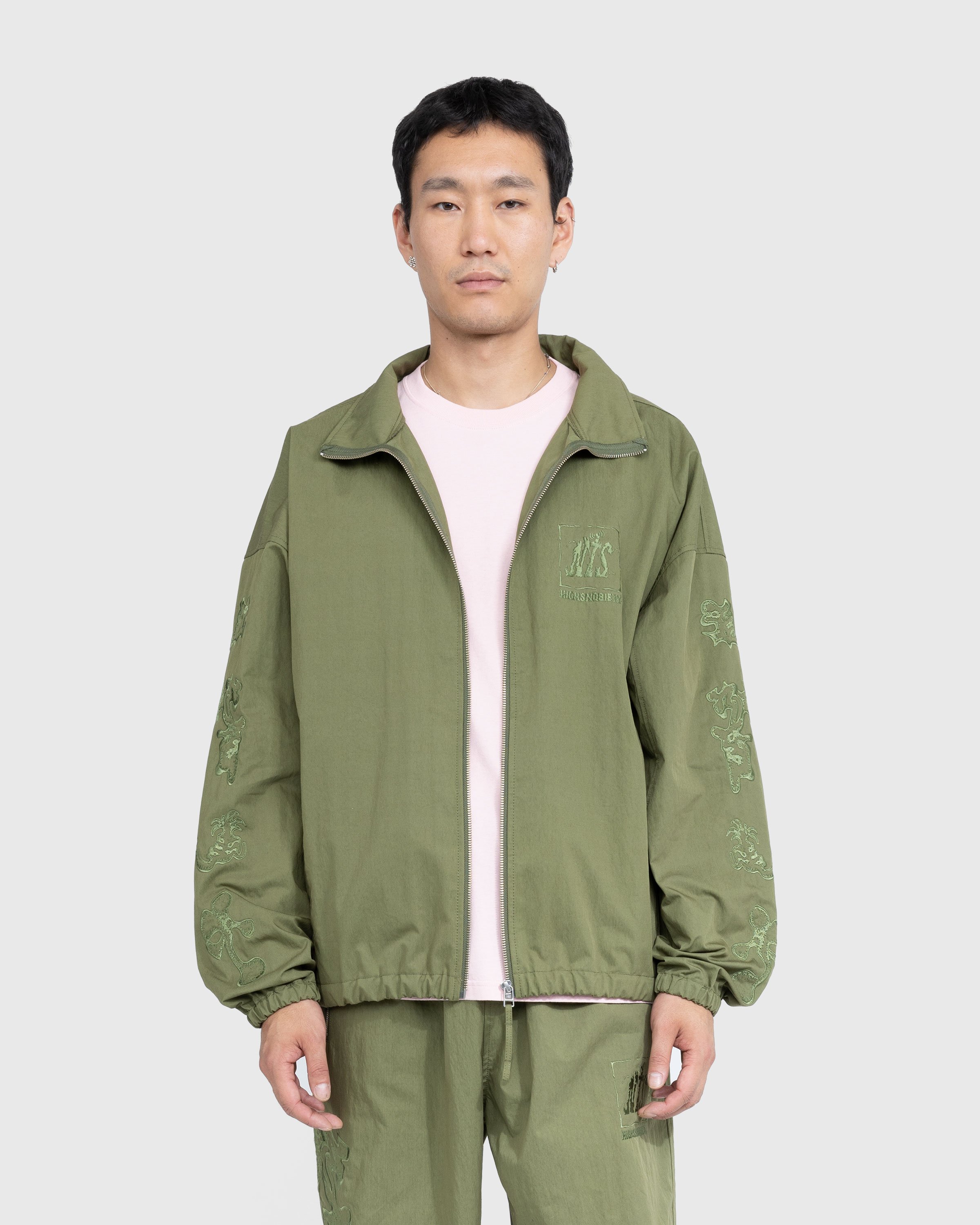 NTS x Highsnobiety - Brushed Nylon Track Jacket Green - Clothing - Green - Image 3
