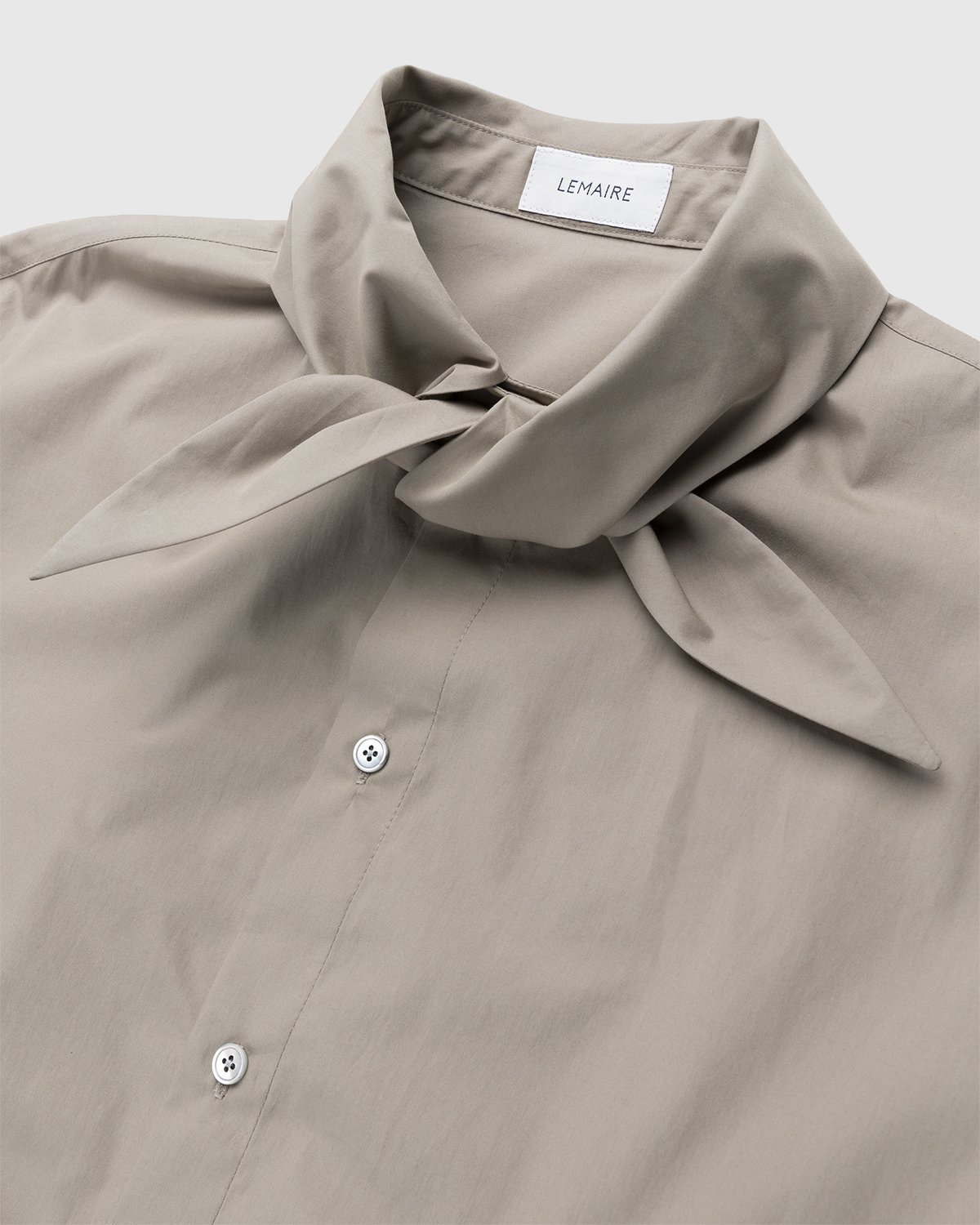 Lemaire - Tie Neck Shirt Greige - Clothing - Beige - Image 4