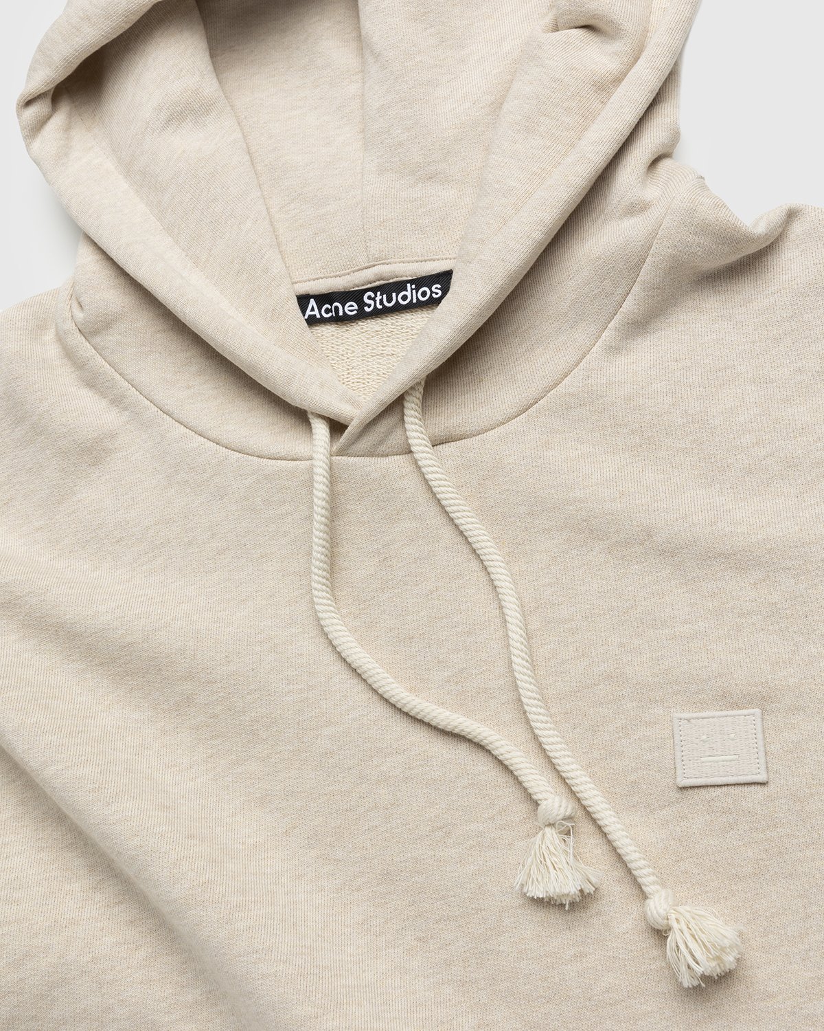 Acne Studios - Organic Cotton Hooded Sweatshirt Oatmeal Melange - Clothing - Beige - Image 3