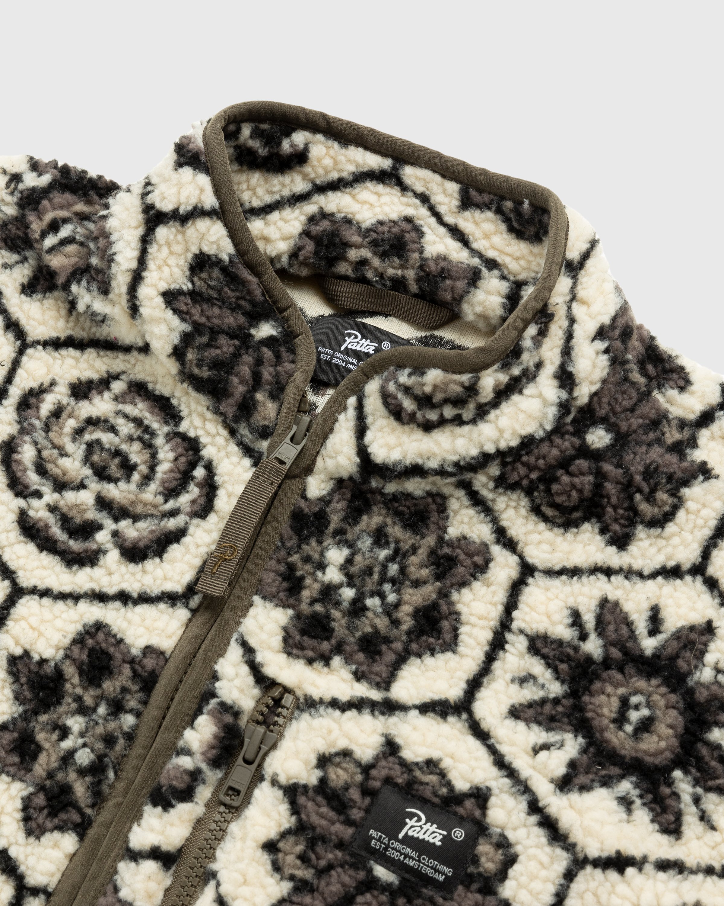 Patta - Wall Flower Fleece Jacket Birch/Dark Gull Grey - Clothing - Grey - Image 4
