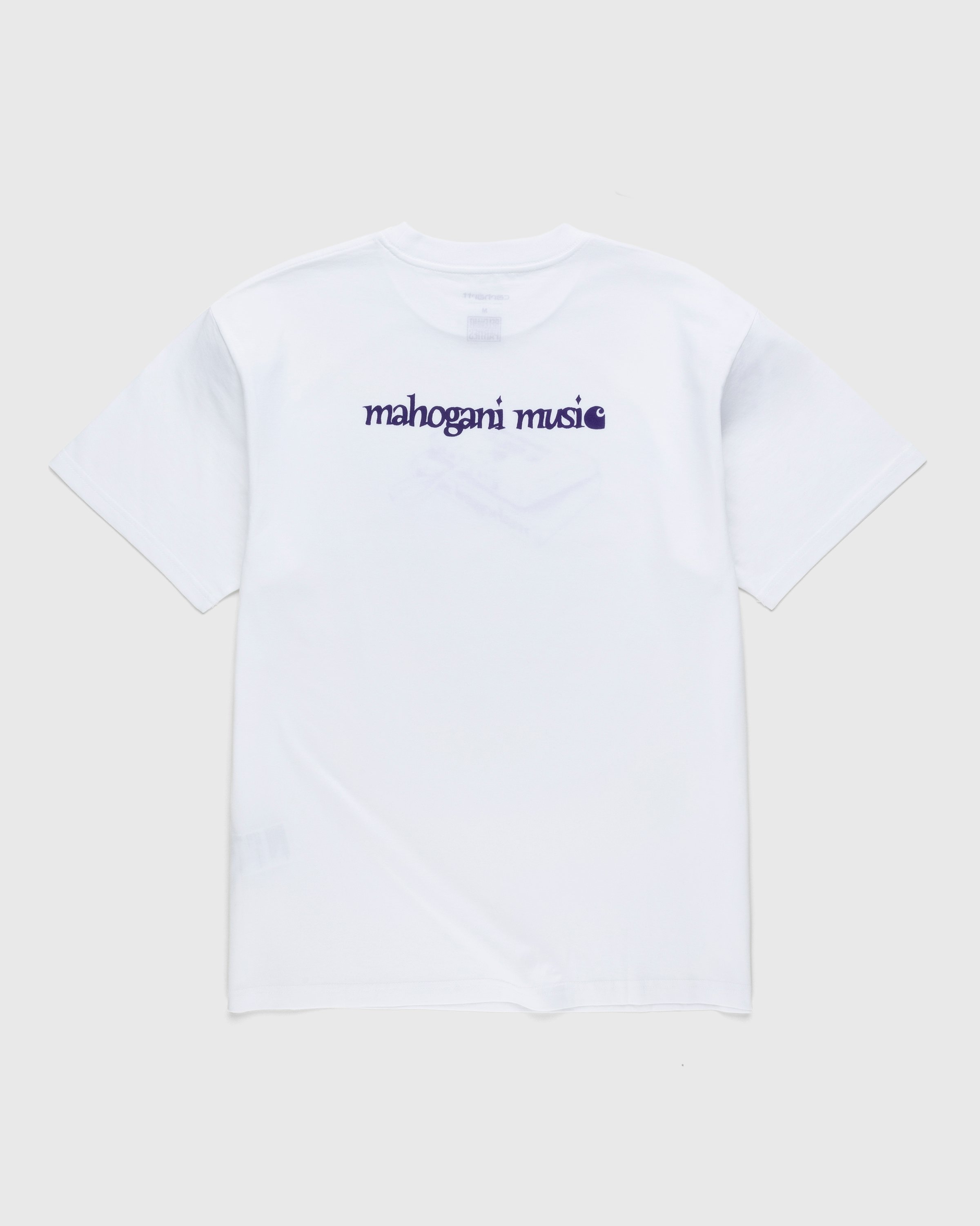 Carhartt WIP - Mahogani Music T-Shirt White/Purple - Clothing - White - Image 2