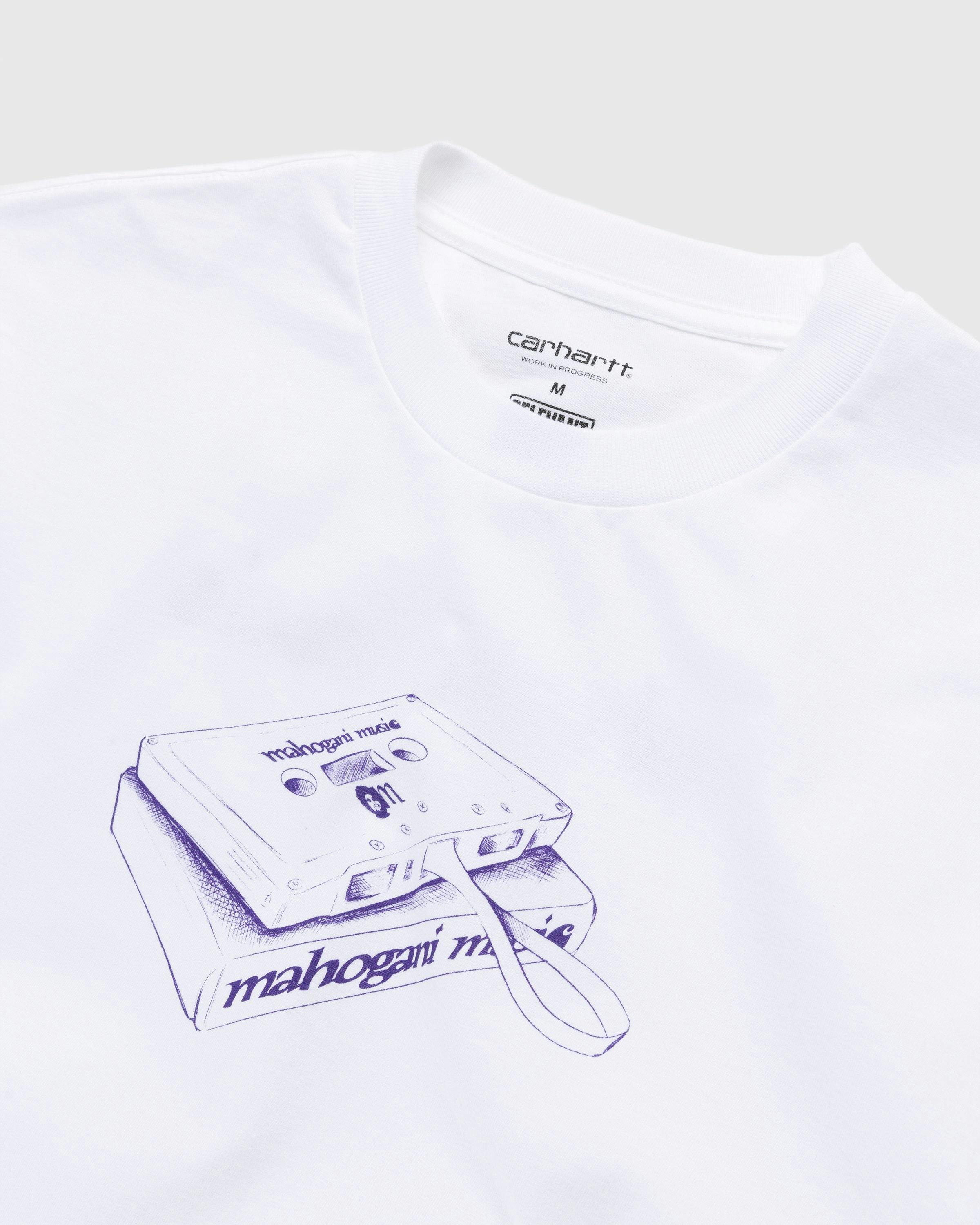 Carhartt WIP - Mahogani Music T-Shirt White/Purple - Clothing - White - Image 4