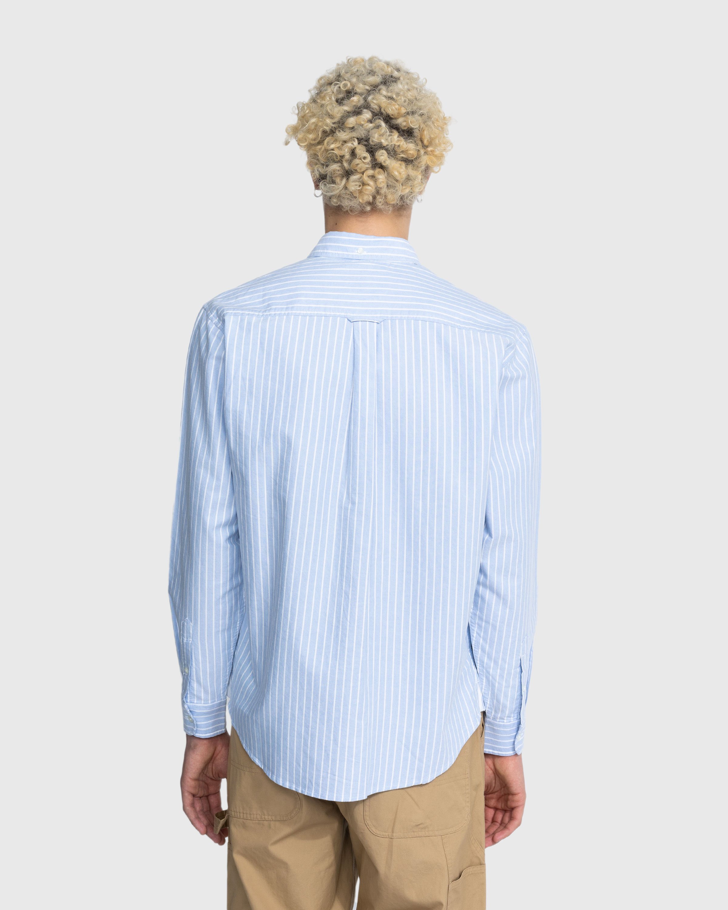Carhartt WIP - Dabney Stripe Shirt Bleach/White - Clothing - Blue - Image 3