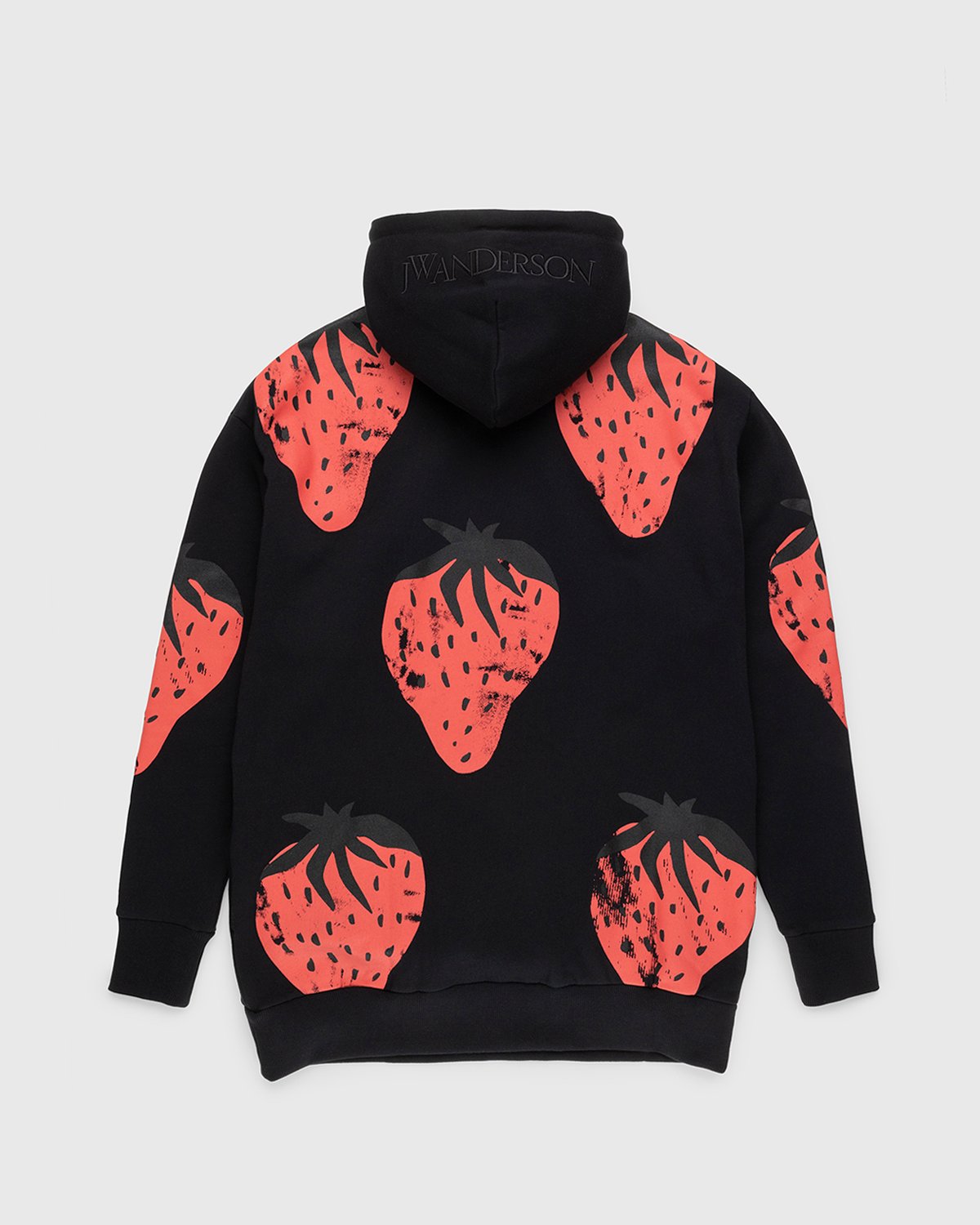 J.W. Anderson - Oversized Strawberry Hoodie Black/Red - Clothing - Black - Image 2