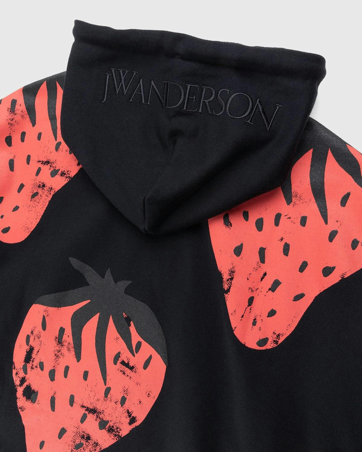 J.W. Anderson - Oversized Strawberry Hoodie Black/Red - Clothing - Black - Image 4