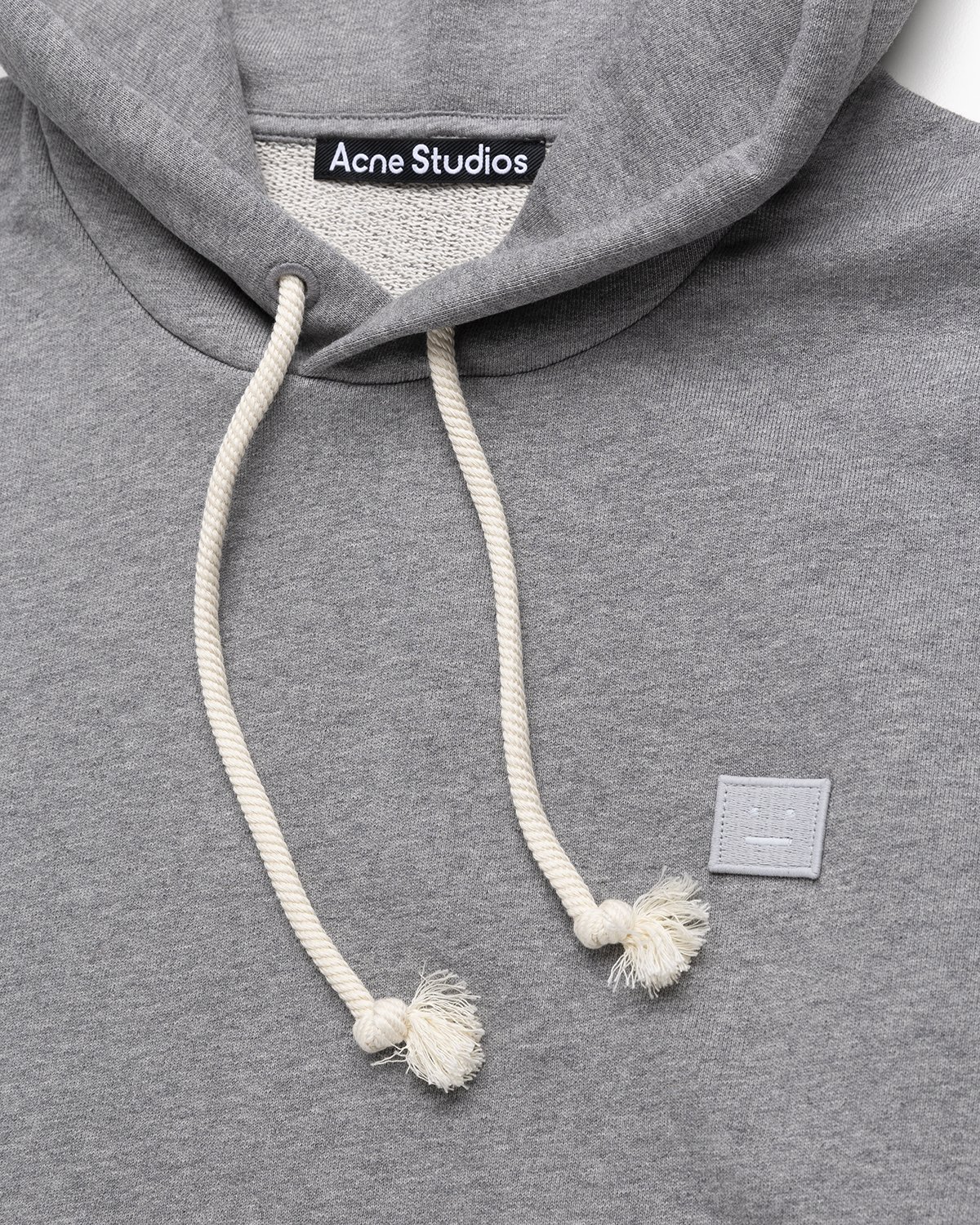 Acne Studios - Organic Cotton Hooded Sweatshirt Light Grey Melange - Clothing - Grey - Image 3