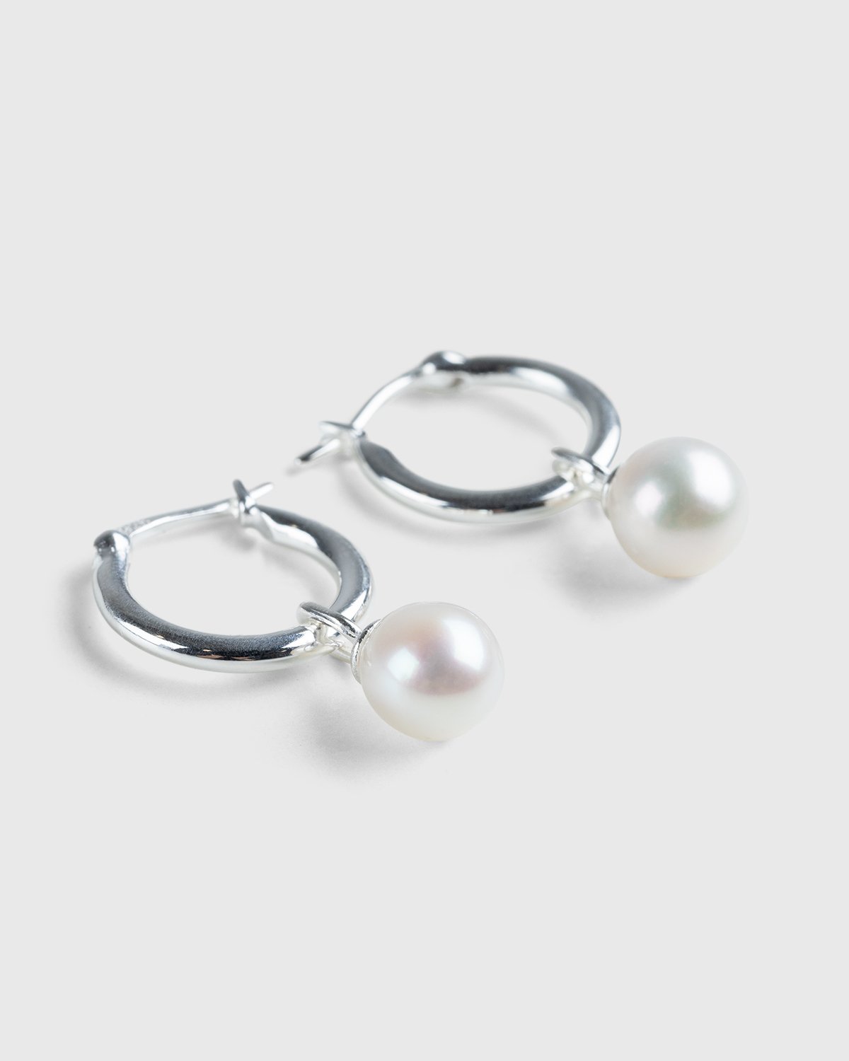 Hatton Labs - Pearl Hoop Earrings - Accessories - White - Image 2