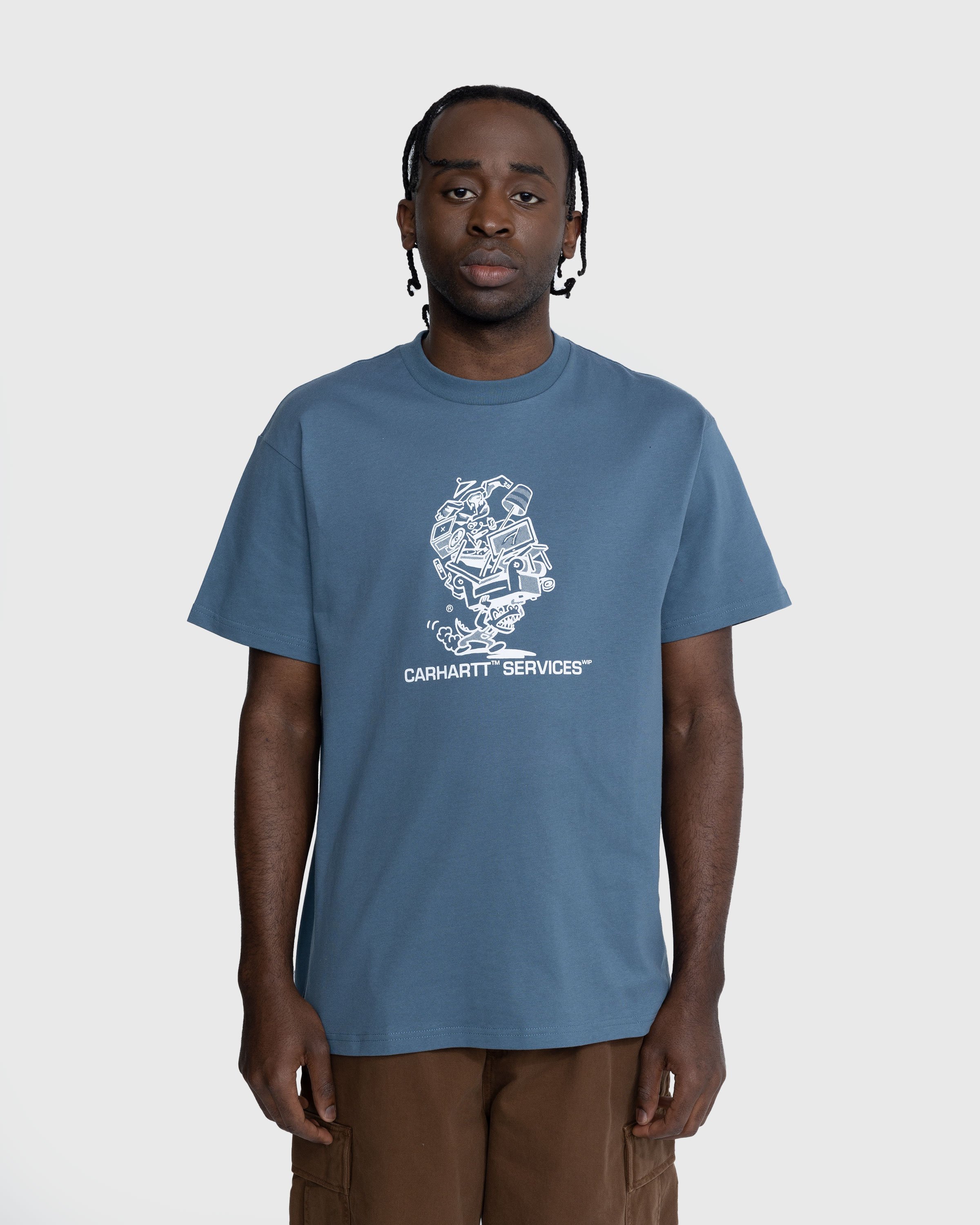Carhartt WIP - Moving Service T-Shirt Storm Blue - Clothing - Blue - Image 2