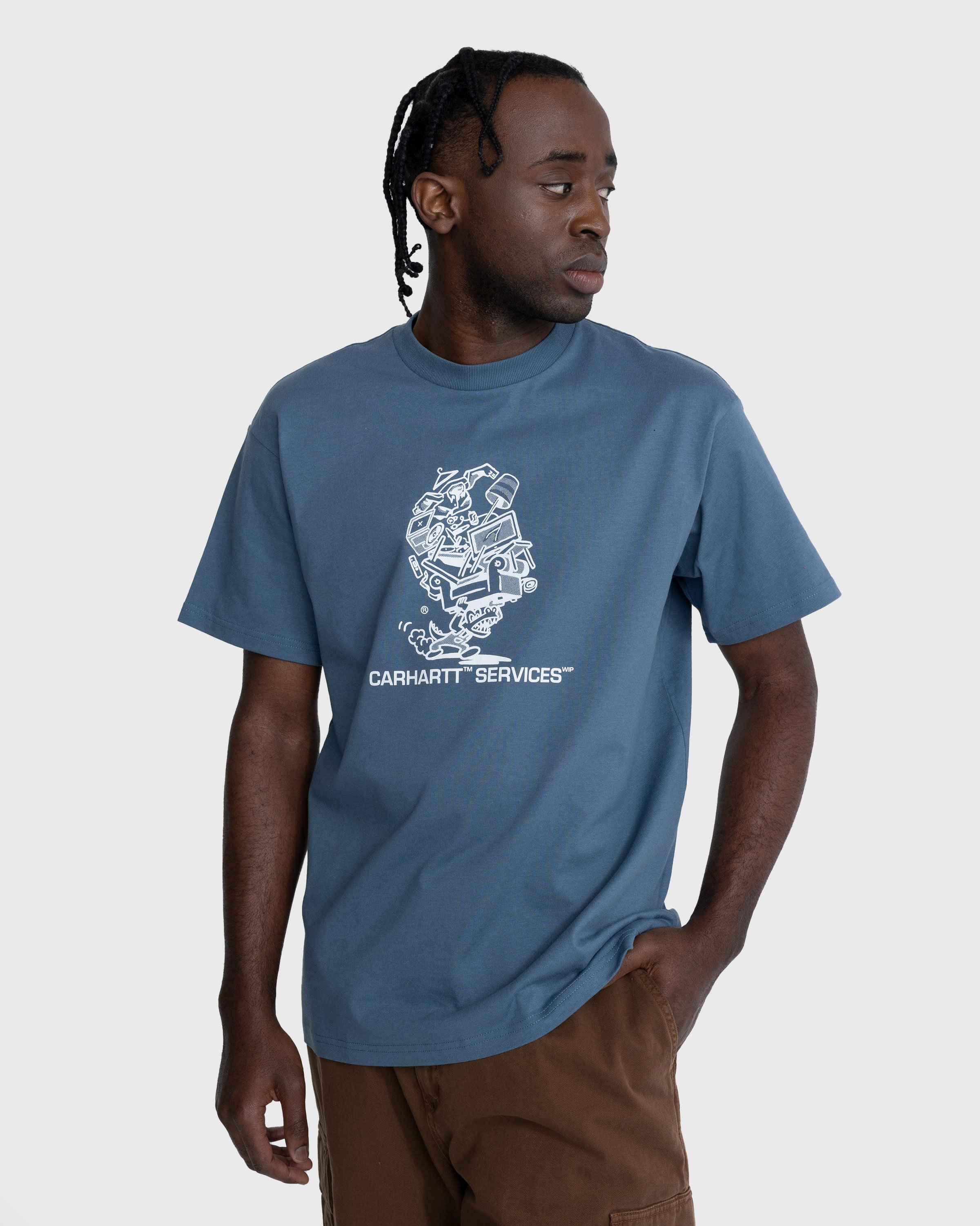 Carhartt WIP - Moving Service T-Shirt Storm Blue - Clothing - Blue - Image 5