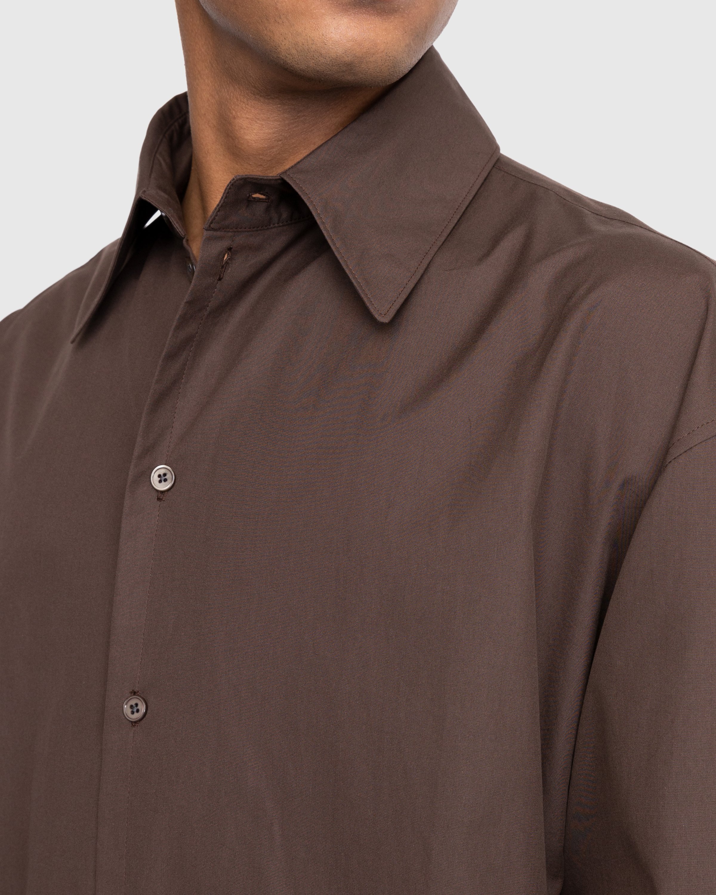 Lemaire - Regular Collar Twisted Shirt Brown - Clothing - Black - Image 6