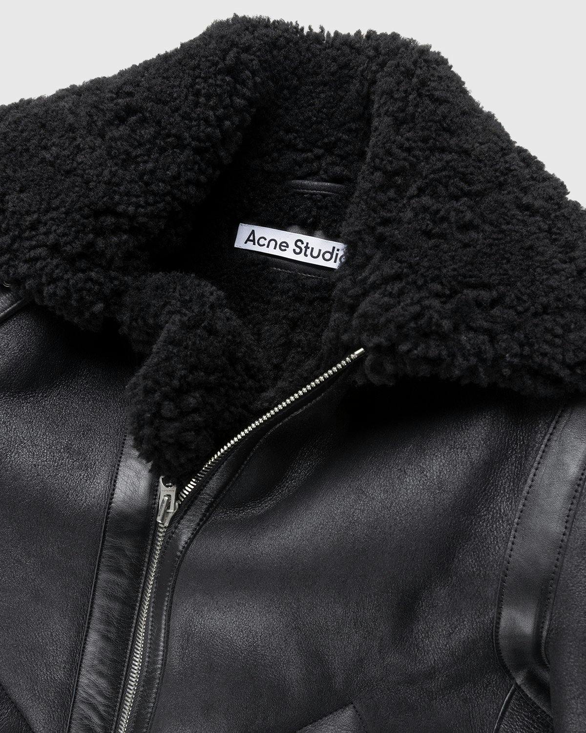 Acne Studios - Shearling Aviator Jacket Black - Clothing - Black - Image 5