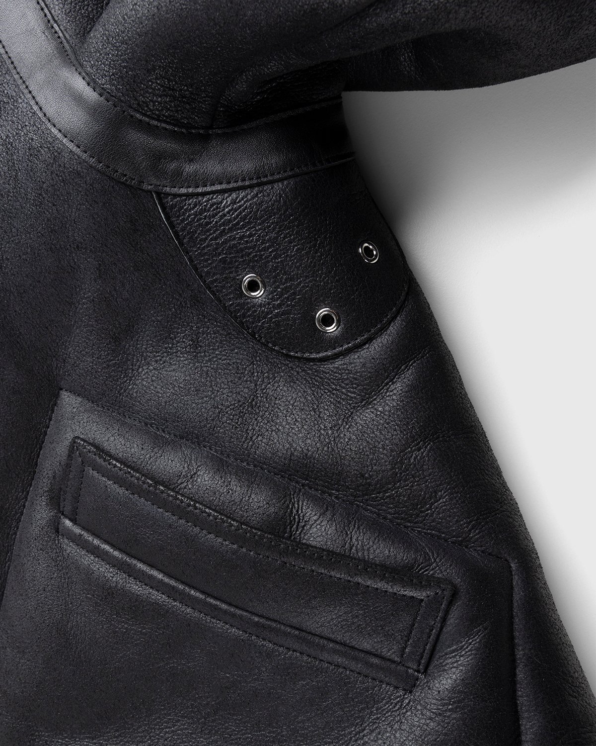 Acne Studios - Shearling Aviator Jacket Black - Clothing - Black - Image 6
