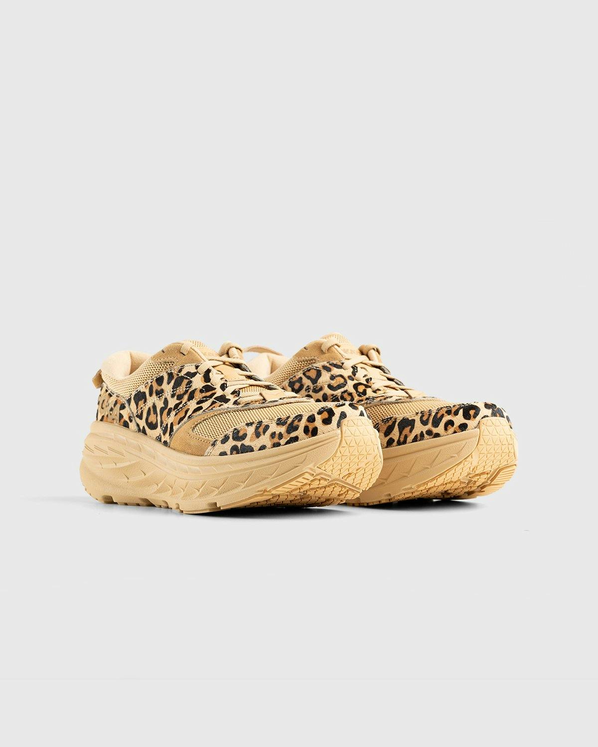 HOKA x Engineered Garments - Bondi L Sand Leopard Print - Footwear - Beige - Image 3