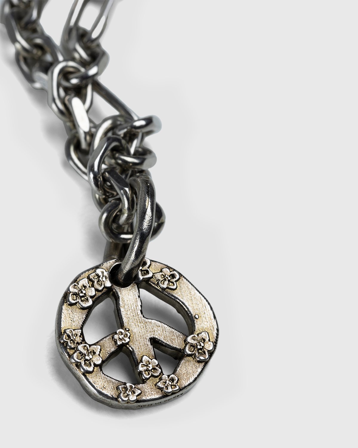 Acne Studios - Peace Sign Necklace Antique Silver - Accessories - Silver - Image 3