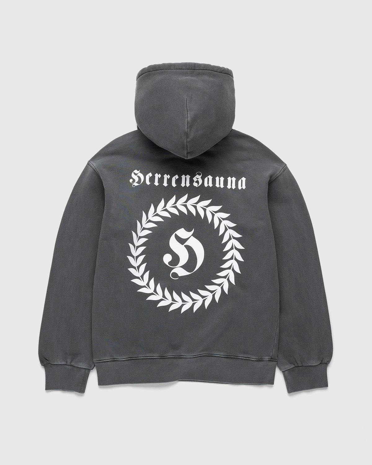 Carhartt WIP x Herrensauna - Logo Hoodie Soot White - Clothing - Grey - Image 2