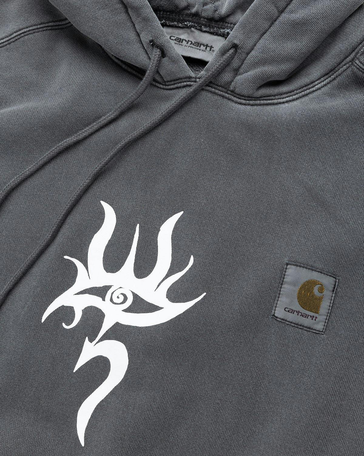 Carhartt WIP x Herrensauna - Logo Hoodie Soot White - Clothing - Grey - Image 6