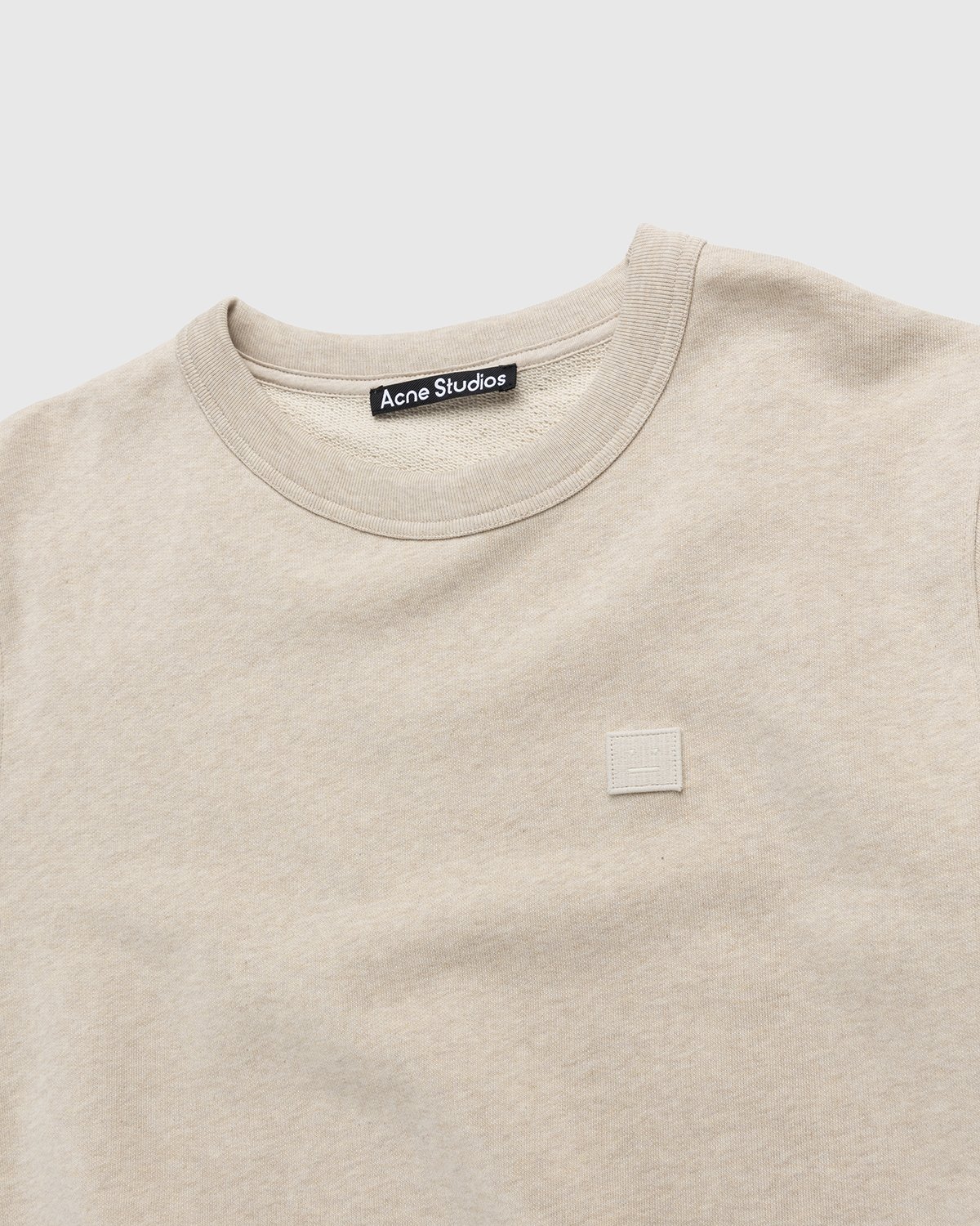 Acne Studios - Organic Cotton Crewneck Sweatshirt Oatmeal Melange - Clothing - Beige - Image 3