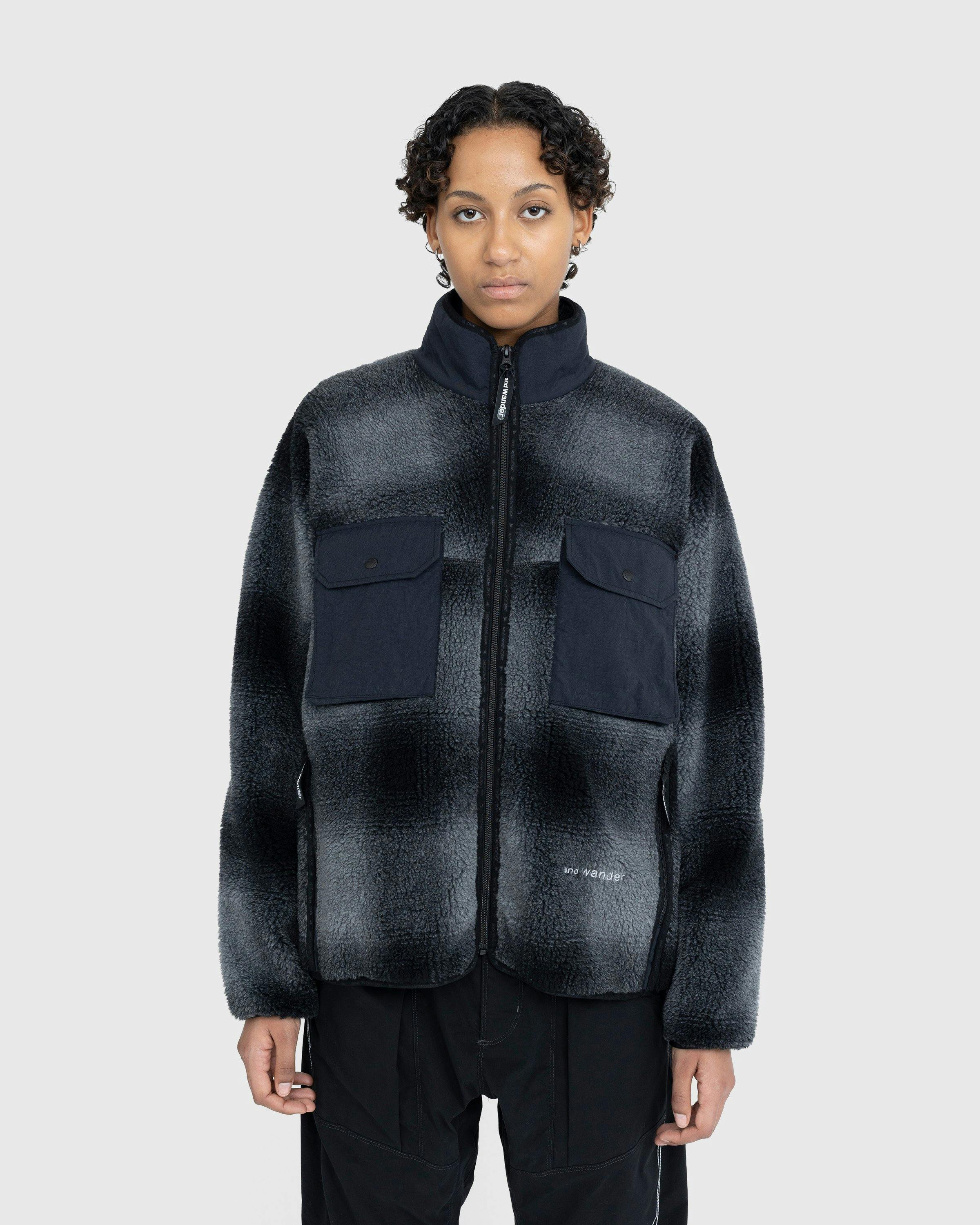 And Wander - Check Boa Jacket Black - Clothing - Black - Image 2