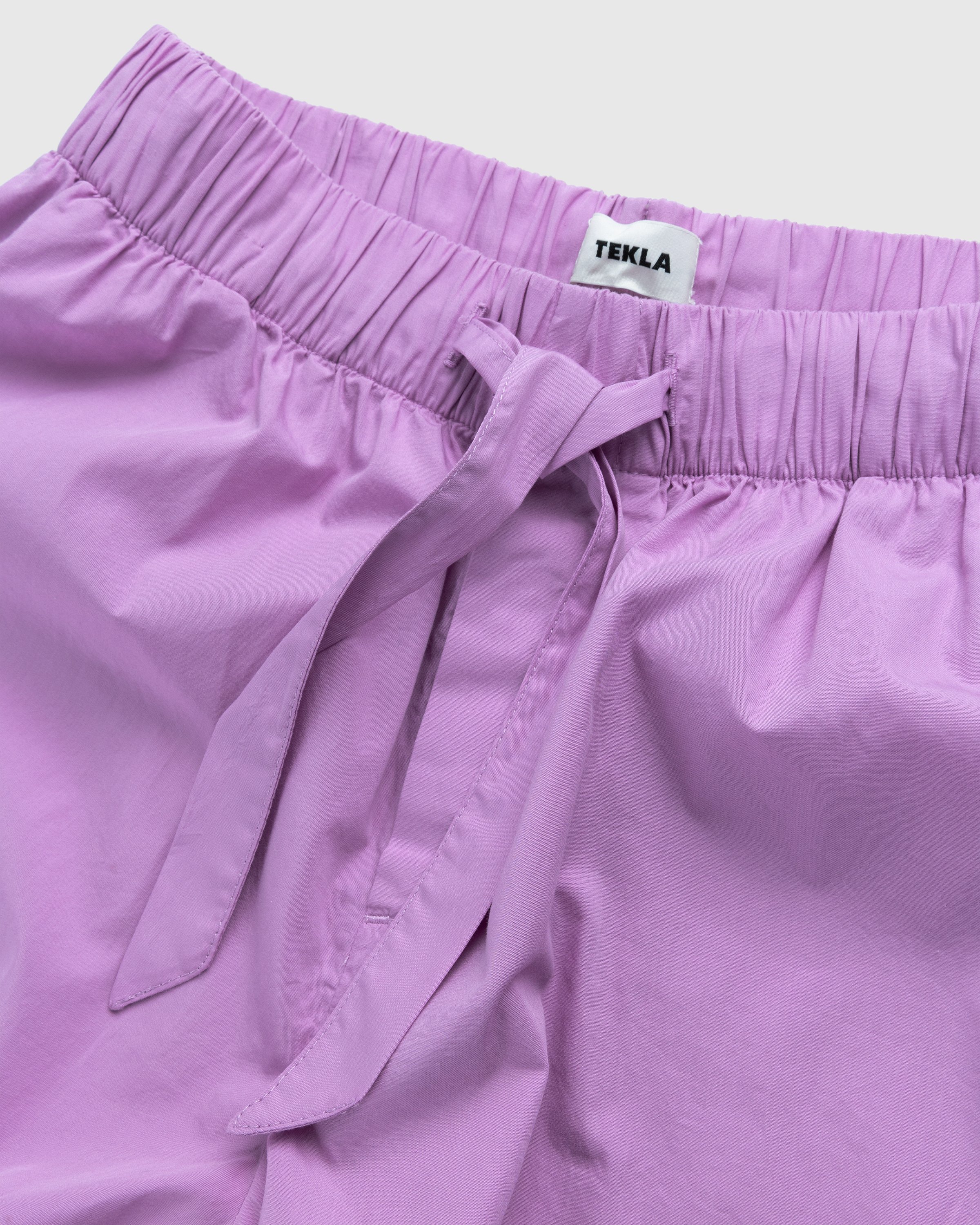 Tekla - Cotton Poplin Pyjamas Shorts Purple Pink - Clothing - Pink - Image 4
