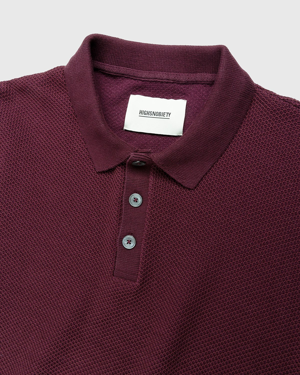 Highsnobiety - Knit Short-Sleeve Polo Bordeaux - Clothing - Brown - Image 5