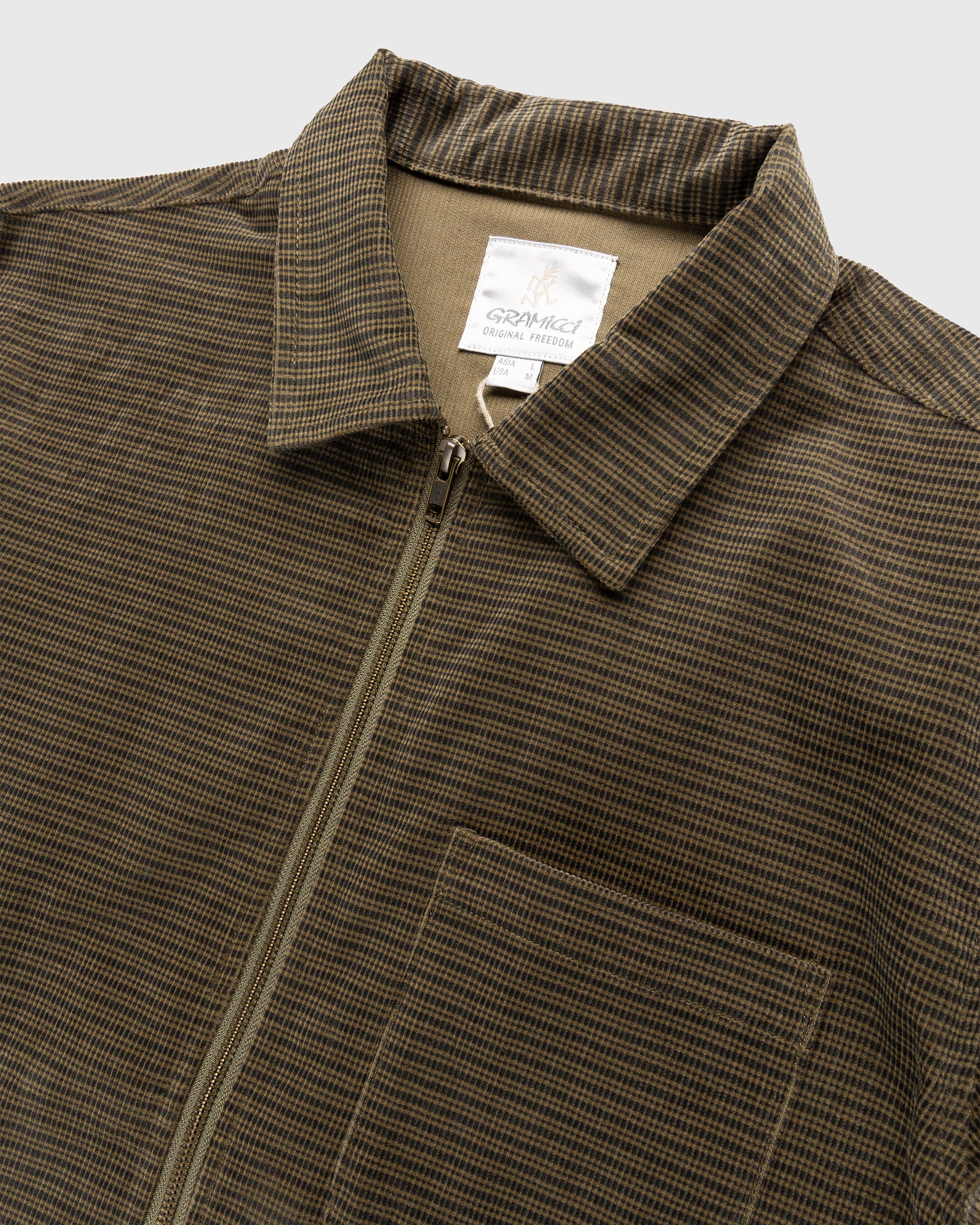 Gramicci - Grid Cord Zip Shirt Olive - Clothing - Green - Image 3