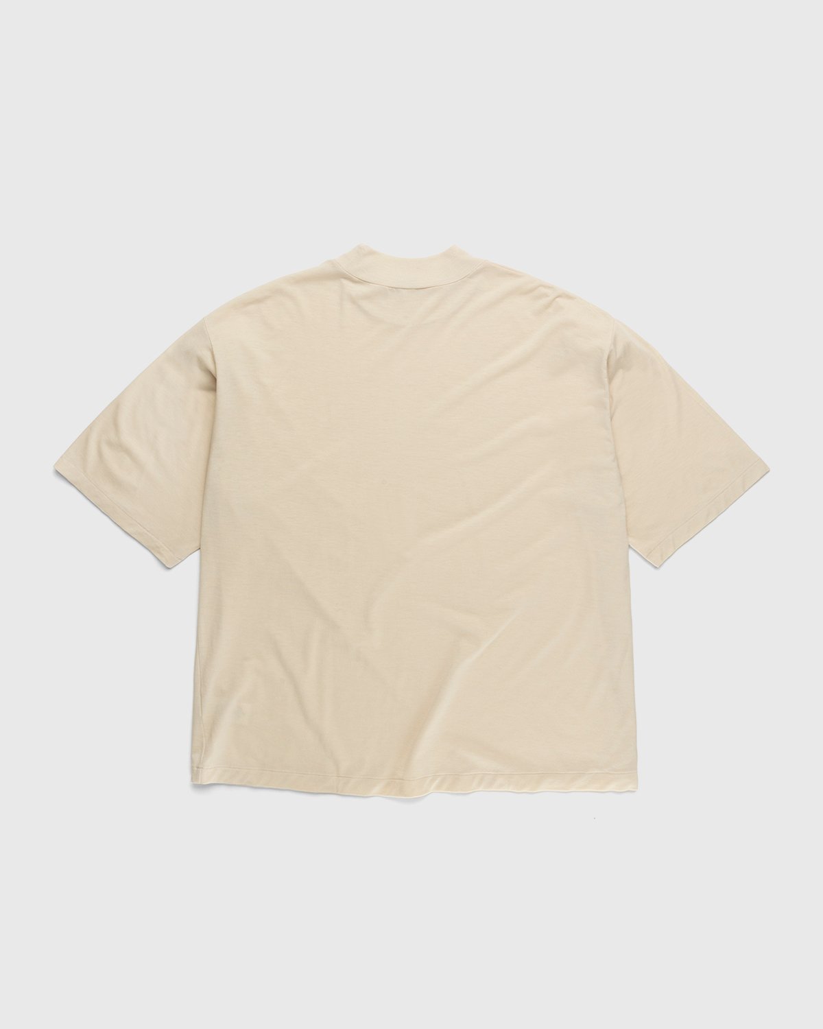 Auralee - Super Soft Wool Jersey Mock Neck T-Shirt Ivory - Clothing - Beige - Image 2