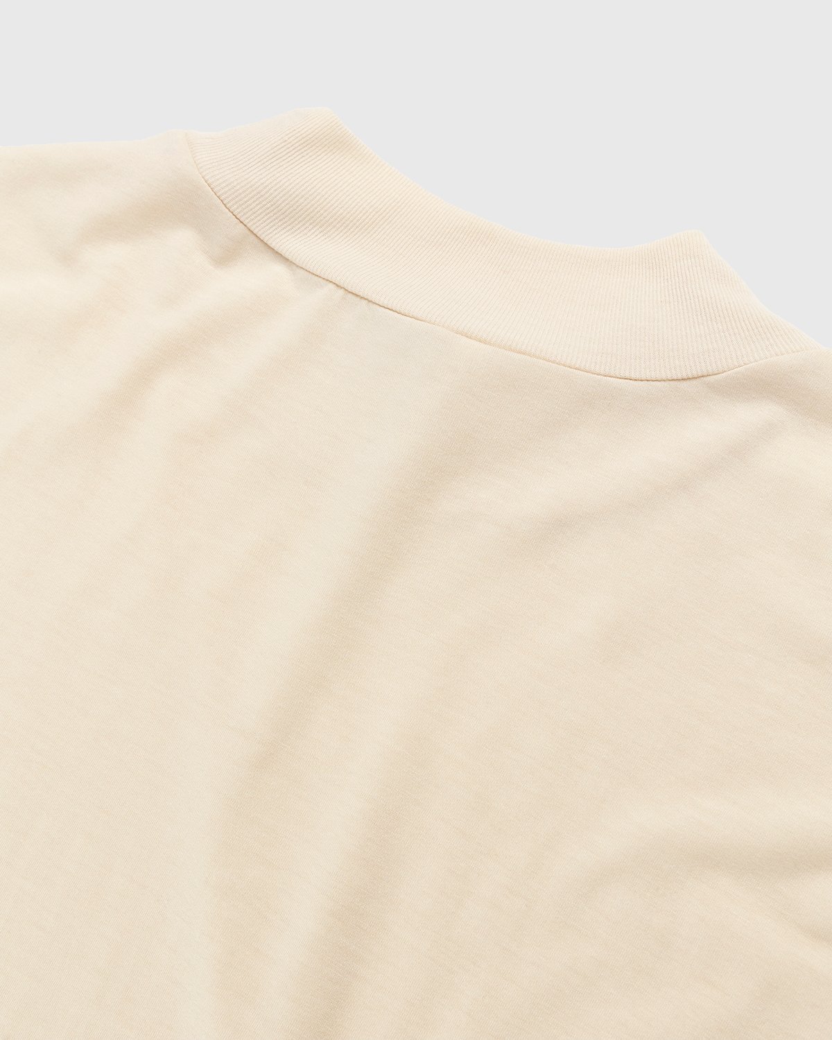 Auralee - Super Soft Wool Jersey Mock Neck T-Shirt Ivory - Clothing - Beige - Image 4