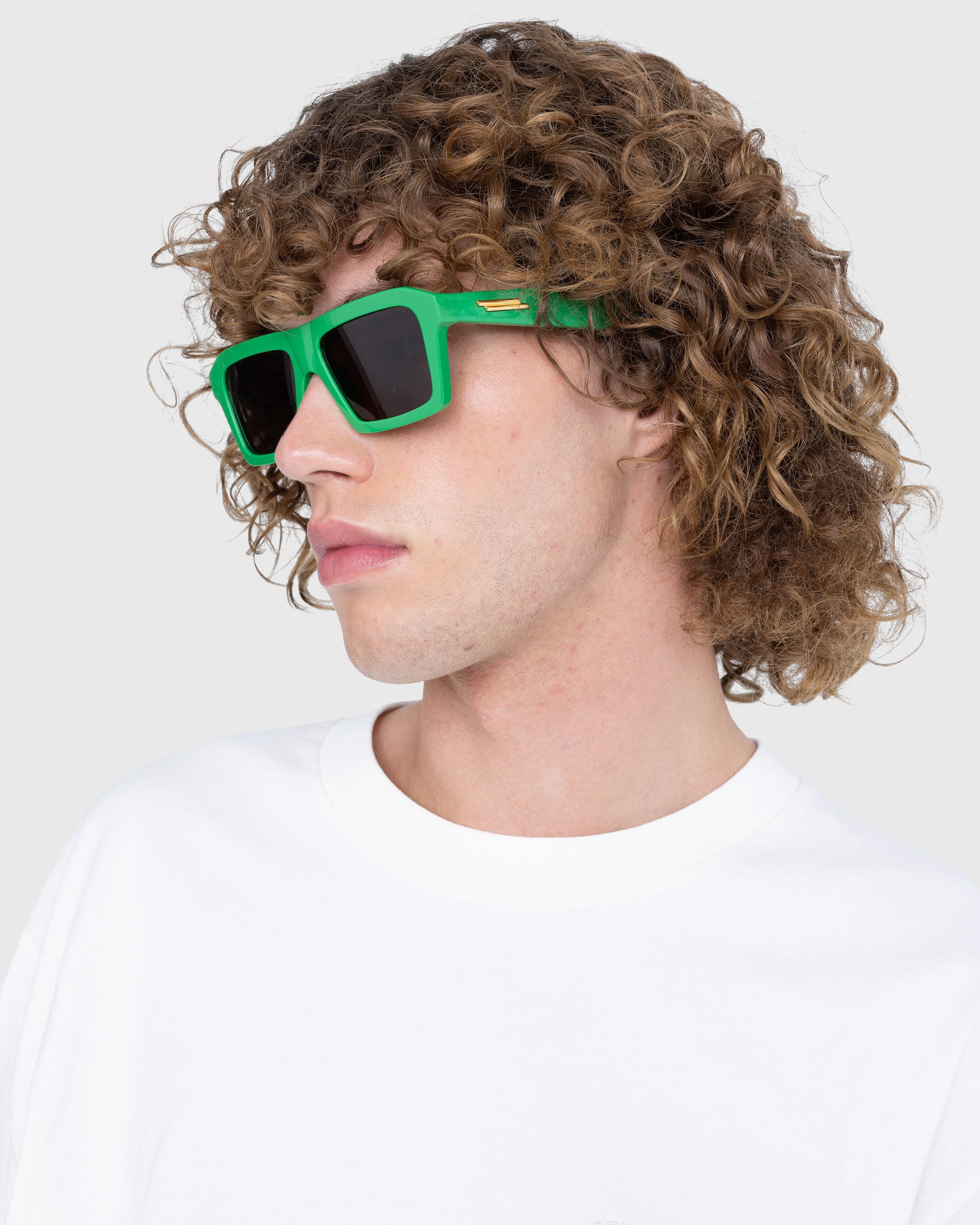 Bottega Veneta - Classic Square Sunglasses Green/Green - Accessories - Green - Image 4