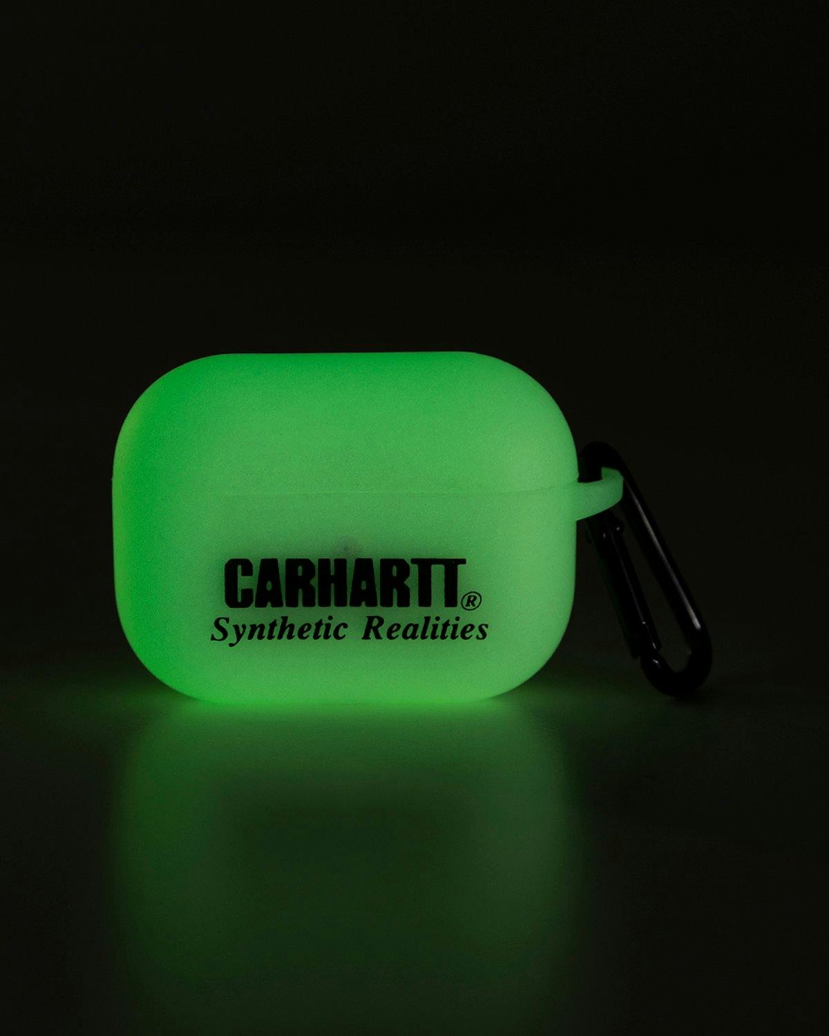 Carhartt WIP - Synthetic Realities AirPods Case Glow In The Dark Black - Accessories - White - Image 4