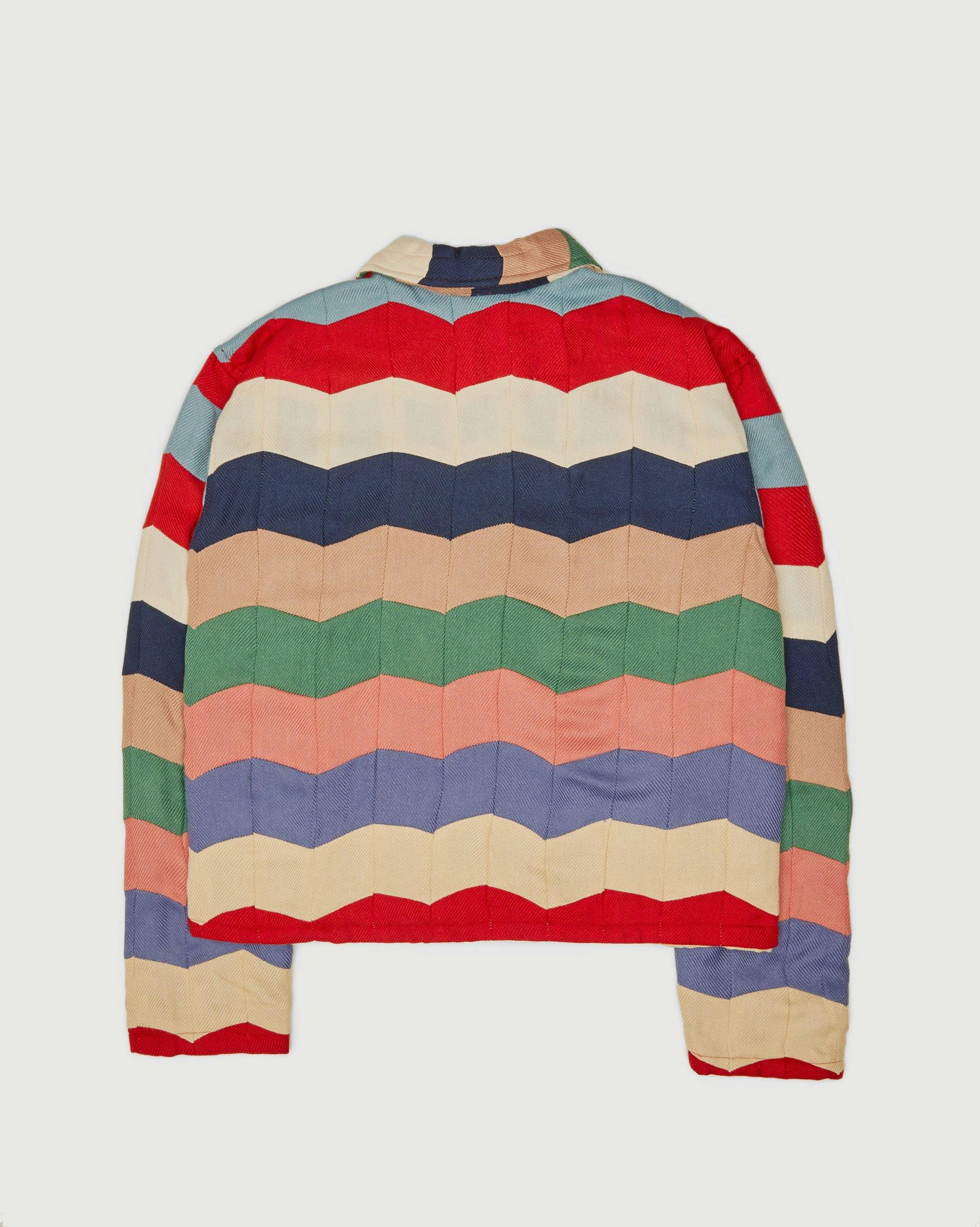 Bode - Chevron Quilt Zip Pullover Multi - Clothing - Multi - Image 2