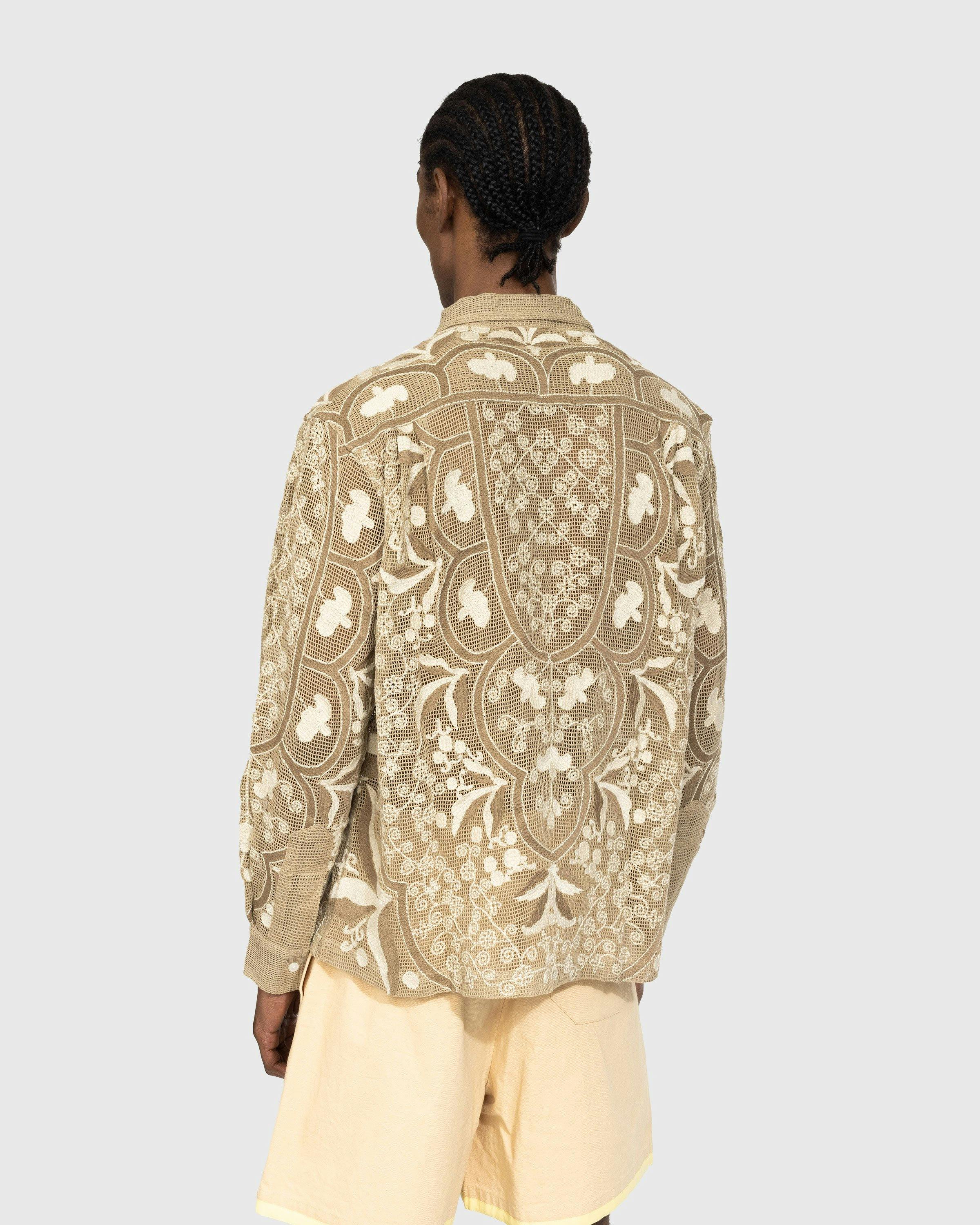 Bode - Filet Filigree Longsleeve Shirt - Clothing - Brown - Image 6