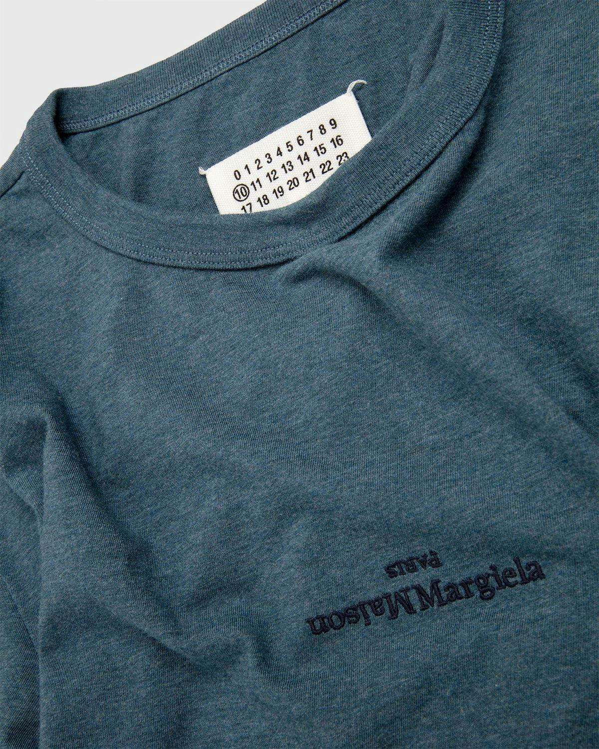 Maison Margiela - Logo T-Shirt Blue - Clothing - Blue - Image 3