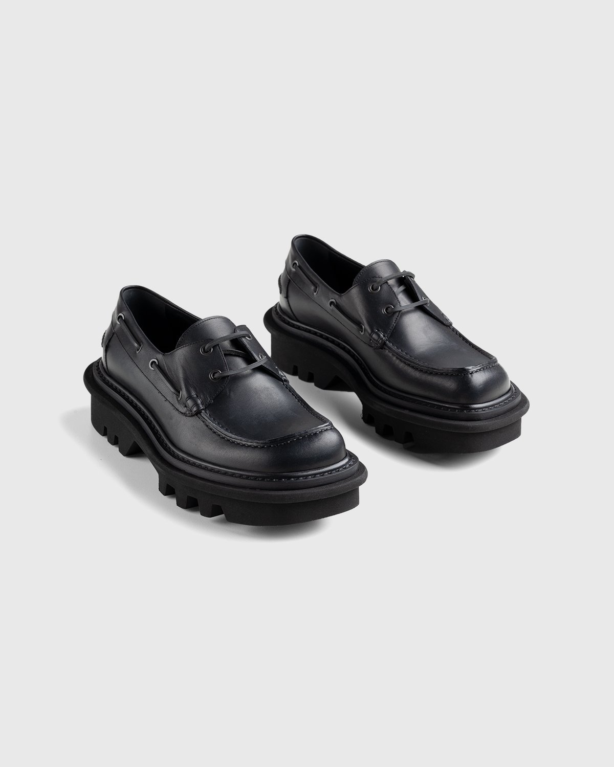 Dries van Noten - Leather Boat Shoe Black - Footwear - Black - Image 3