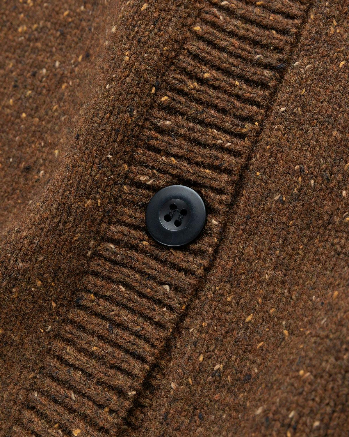 Arnar Mar Jonsson - Knitted Crewneck Cardigan Camel - Clothing - Brown - Image 4