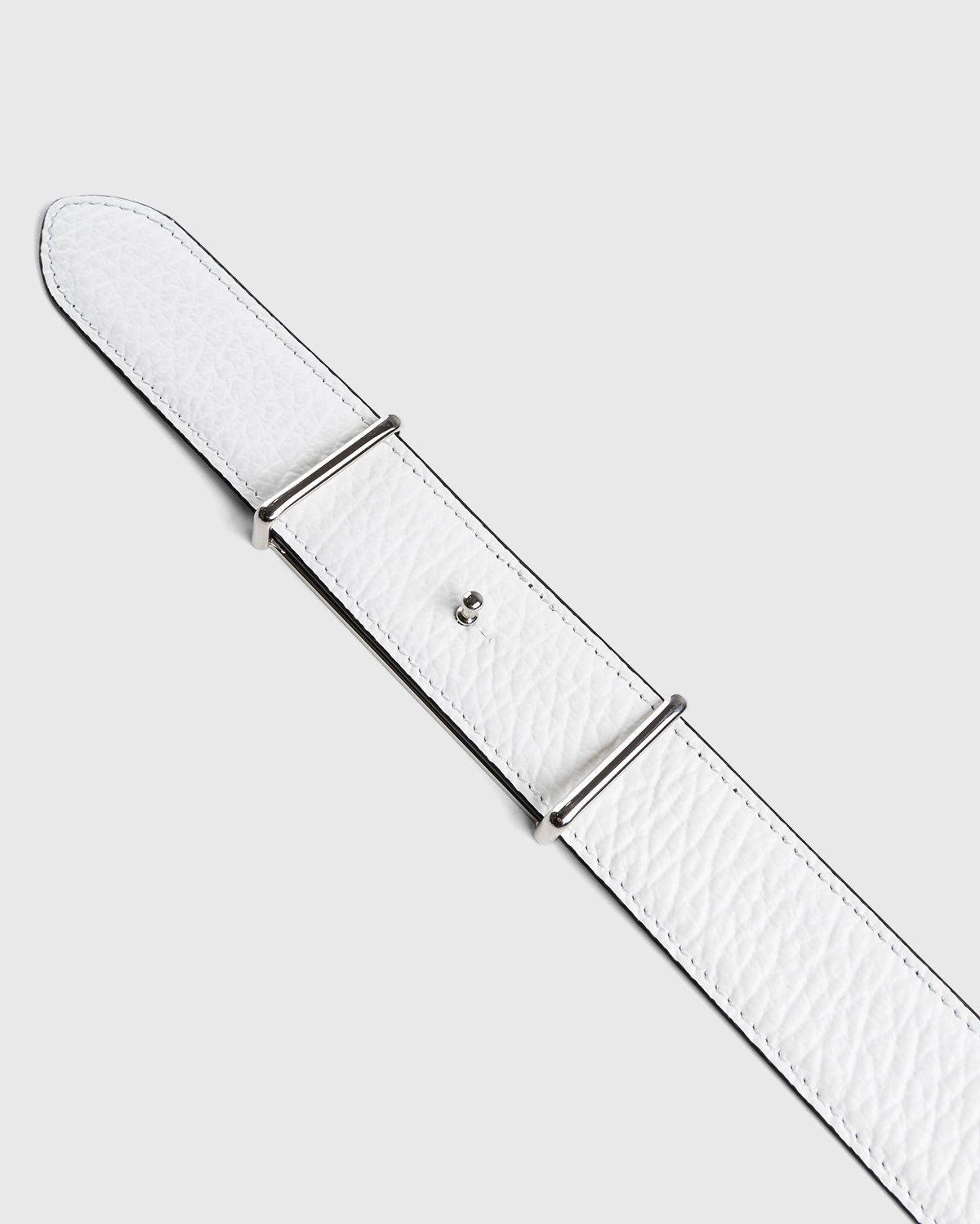 Maison Margiela - Logo Buckle Leather Belt White - Accessories - White - Image 4