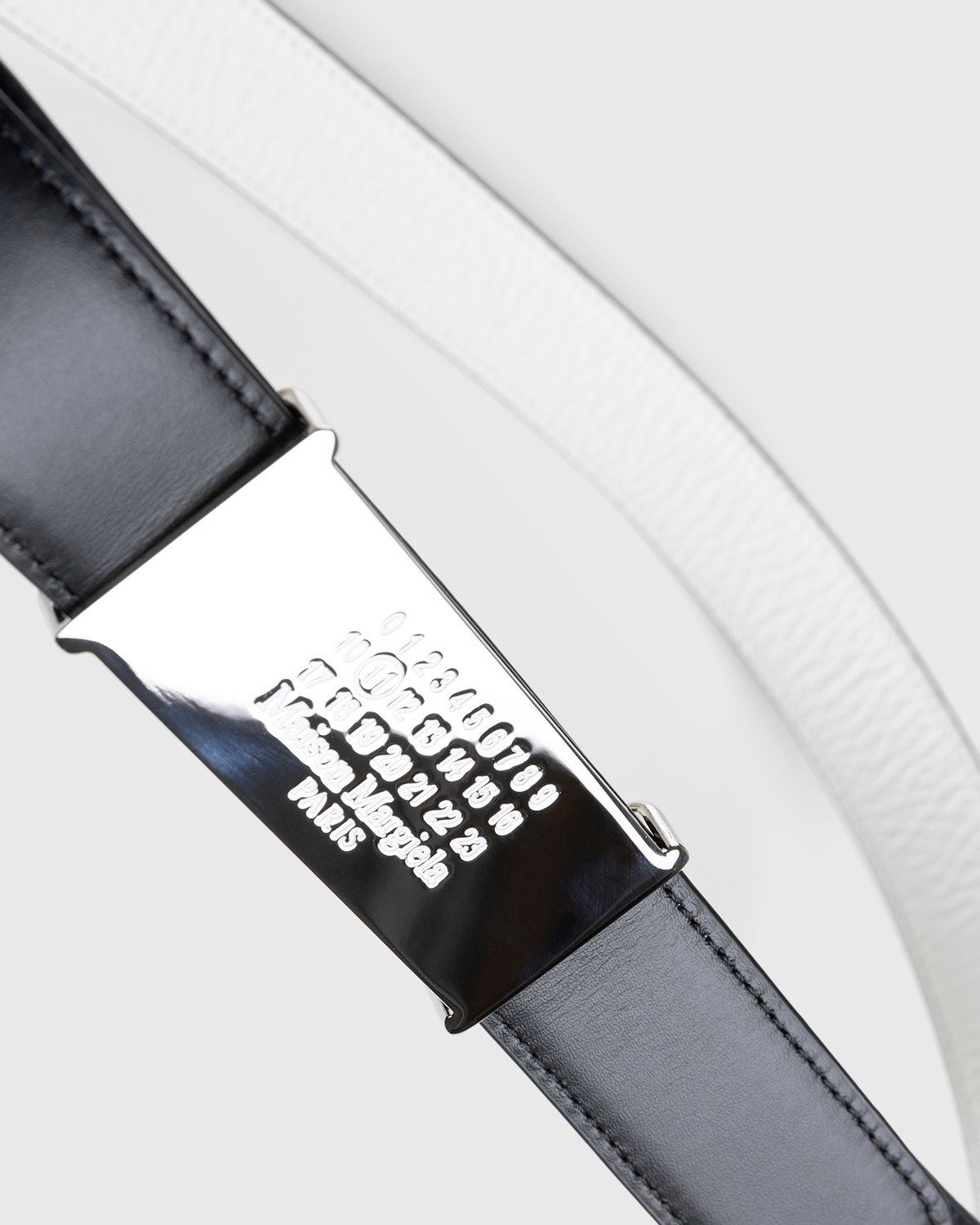 Maison Margiela - Logo Buckle Leather Belt White - Accessories - White - Image 3