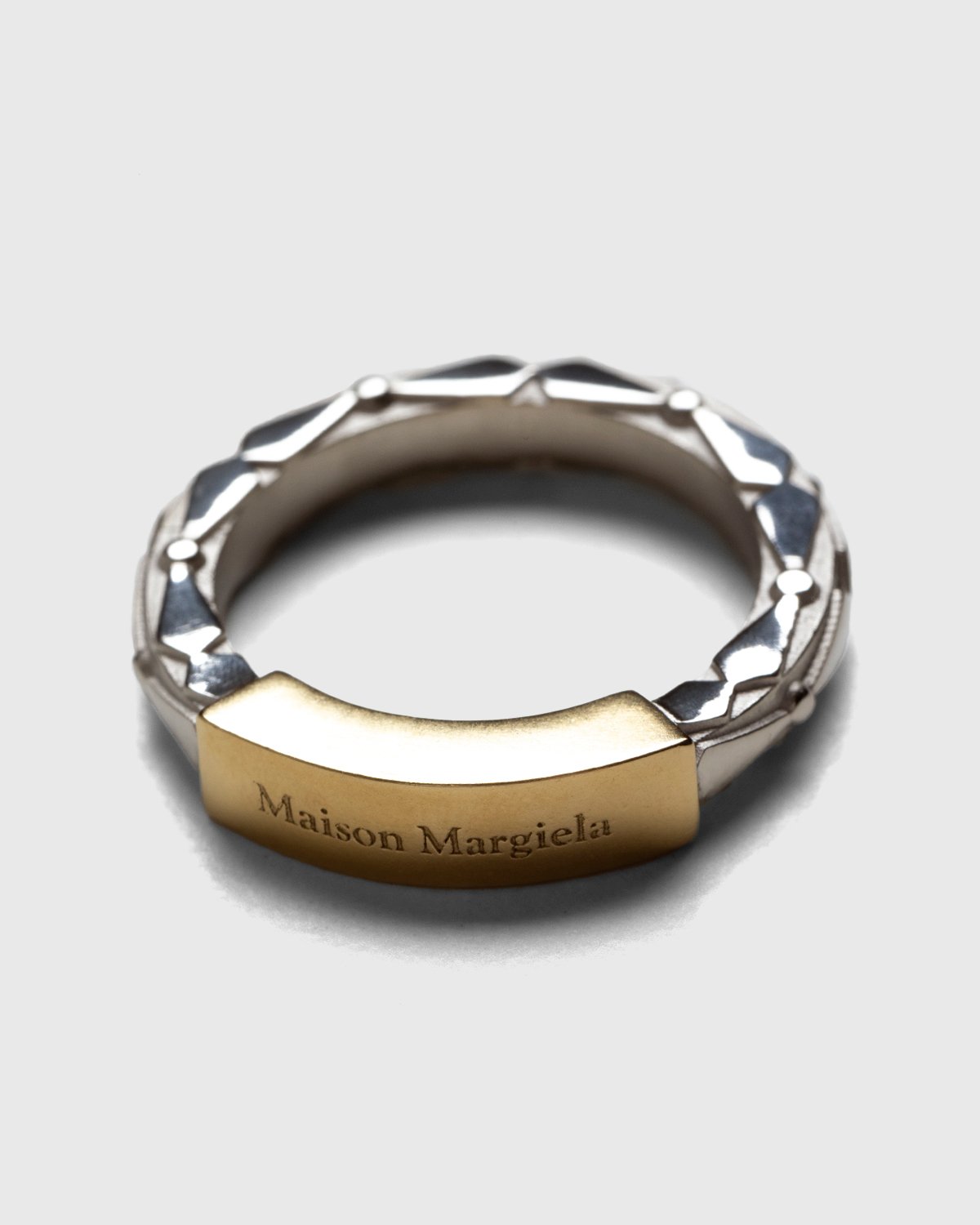 Maison Margiela - Two-Tone Embossed Ring Silver - Accessories - Silver - Image 2