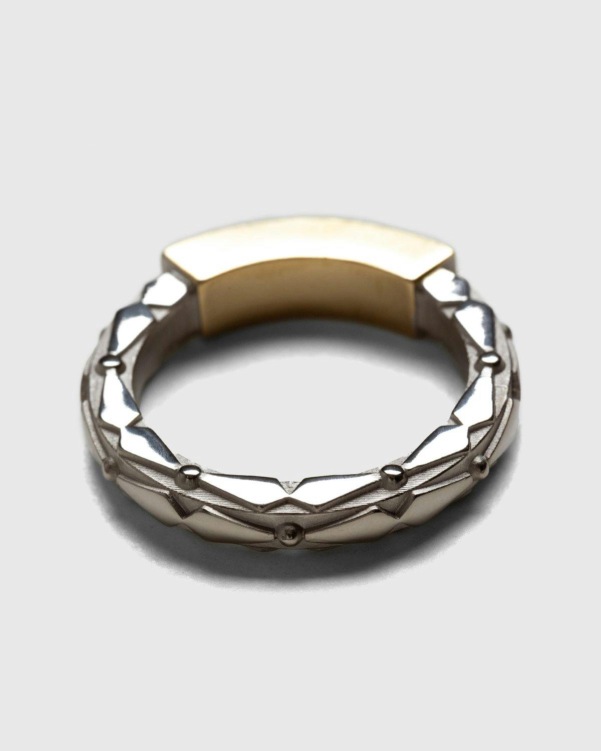 Maison Margiela - Two-Tone Embossed Ring Silver - Accessories - Silver - Image 3