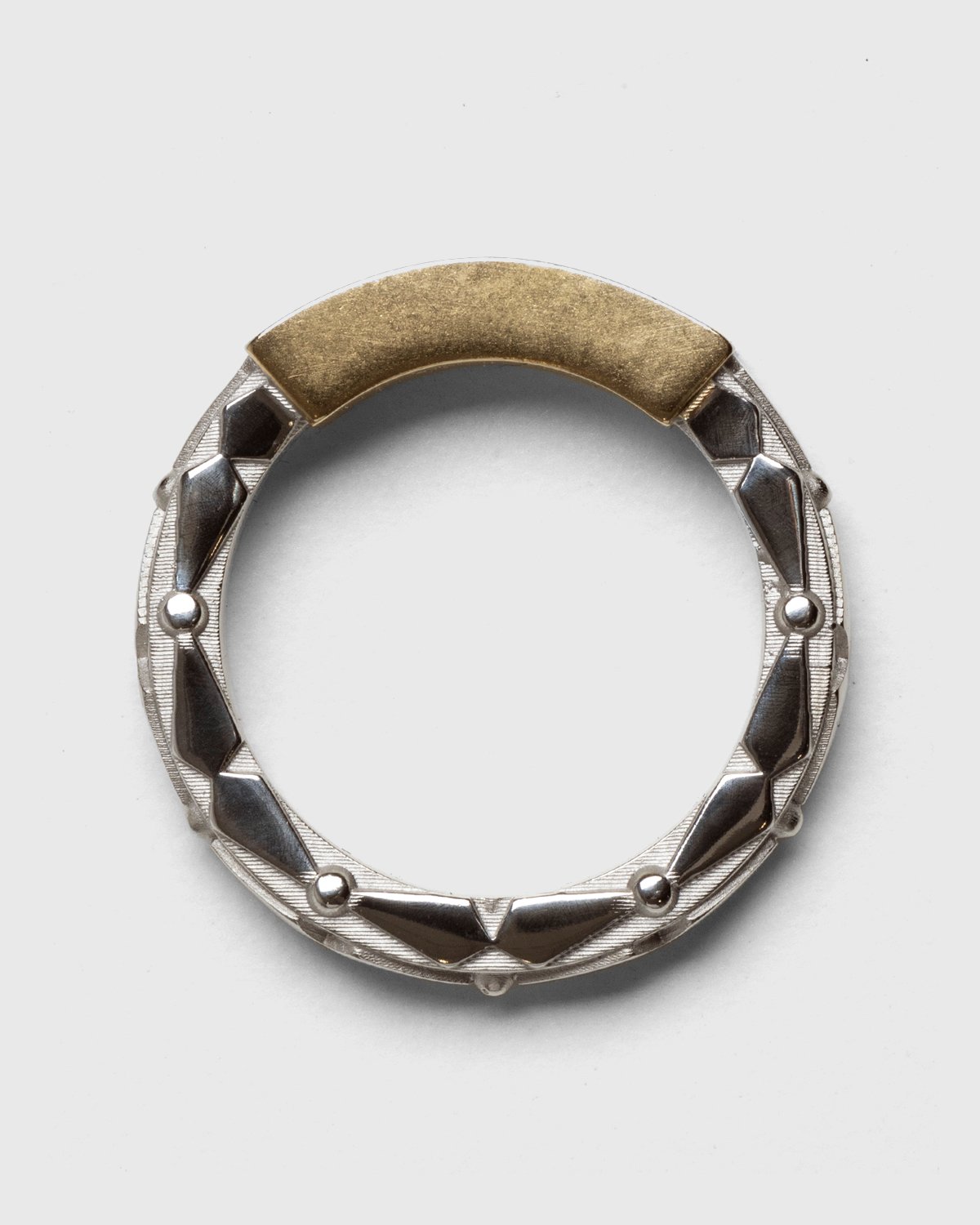 Maison Margiela - Two-Tone Embossed Ring Silver - Accessories - Silver - Image 4