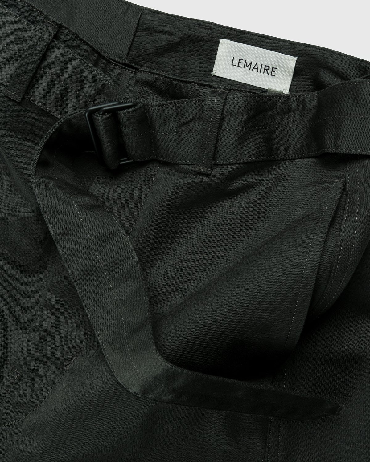 Lemaire - Twisted Belted Pants Dark Slate Green - Clothing - Grey - Image 5