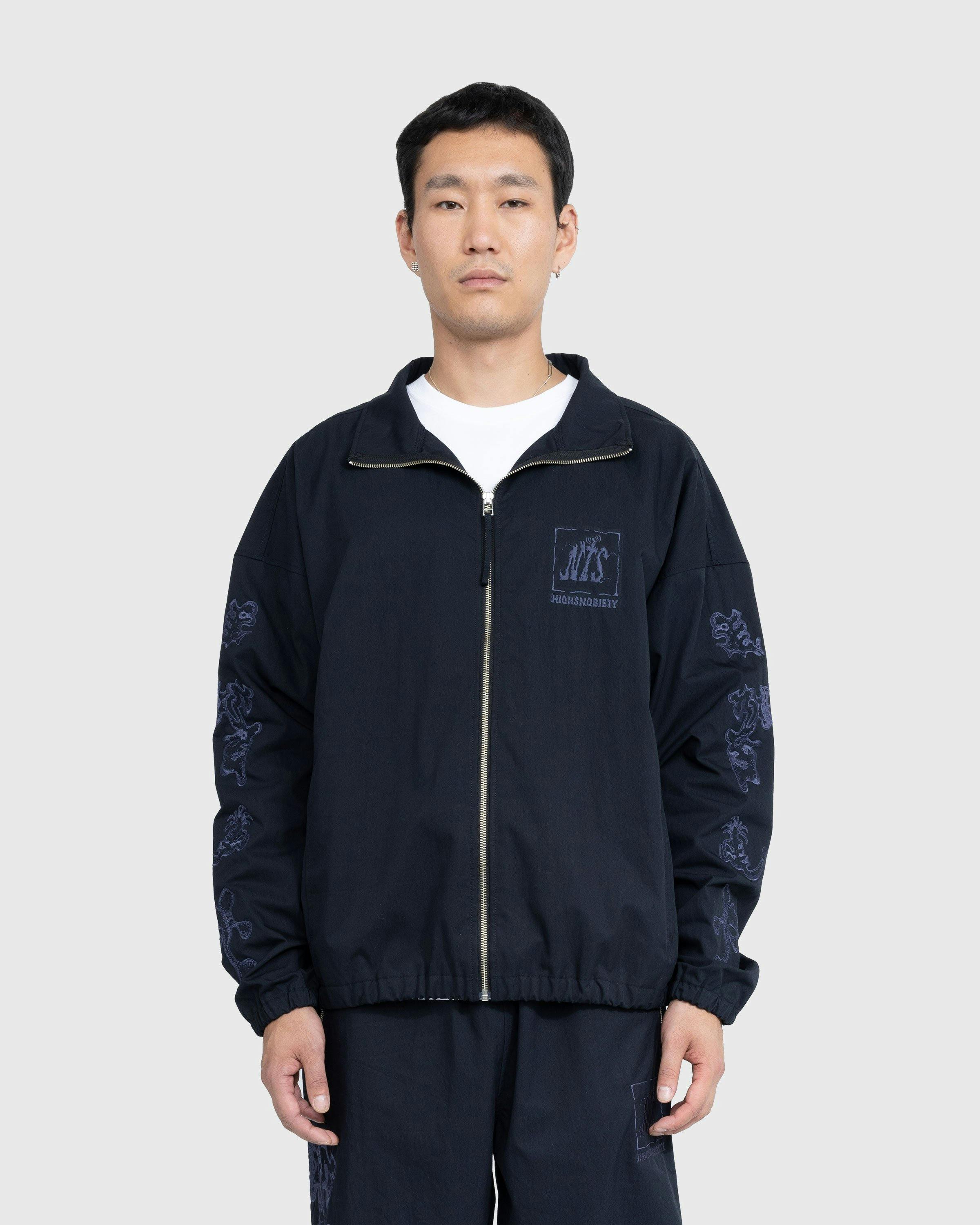 NTS x Highsnobiety - Brushed Nylon Track Jacket Navy - Clothing - Black - Image 3