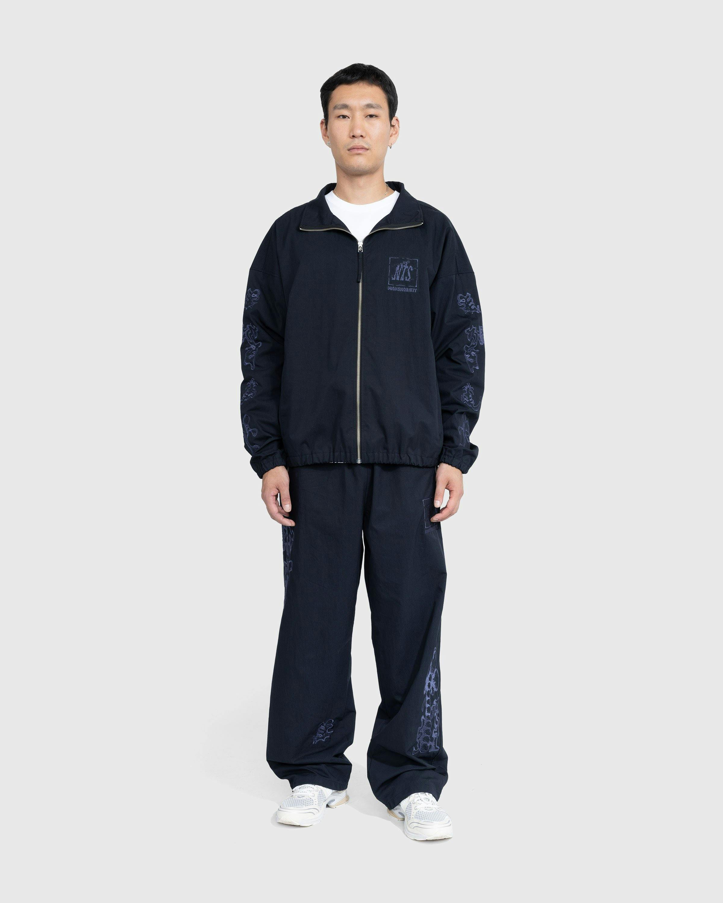 NTS x Highsnobiety - Brushed Nylon Track Jacket Navy - Clothing - Black - Image 4