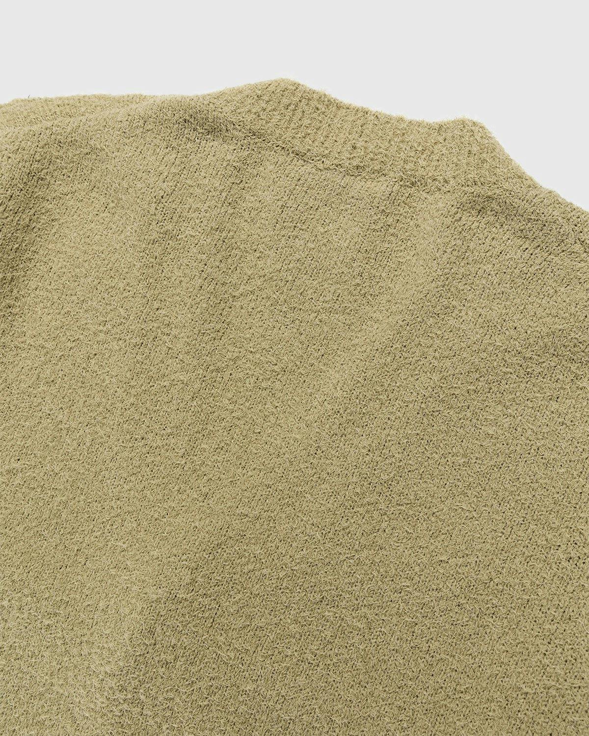 Auralee - Cotton Linen Shaggy Knit Cardigan Light Green - Clothing - Green - Image 5