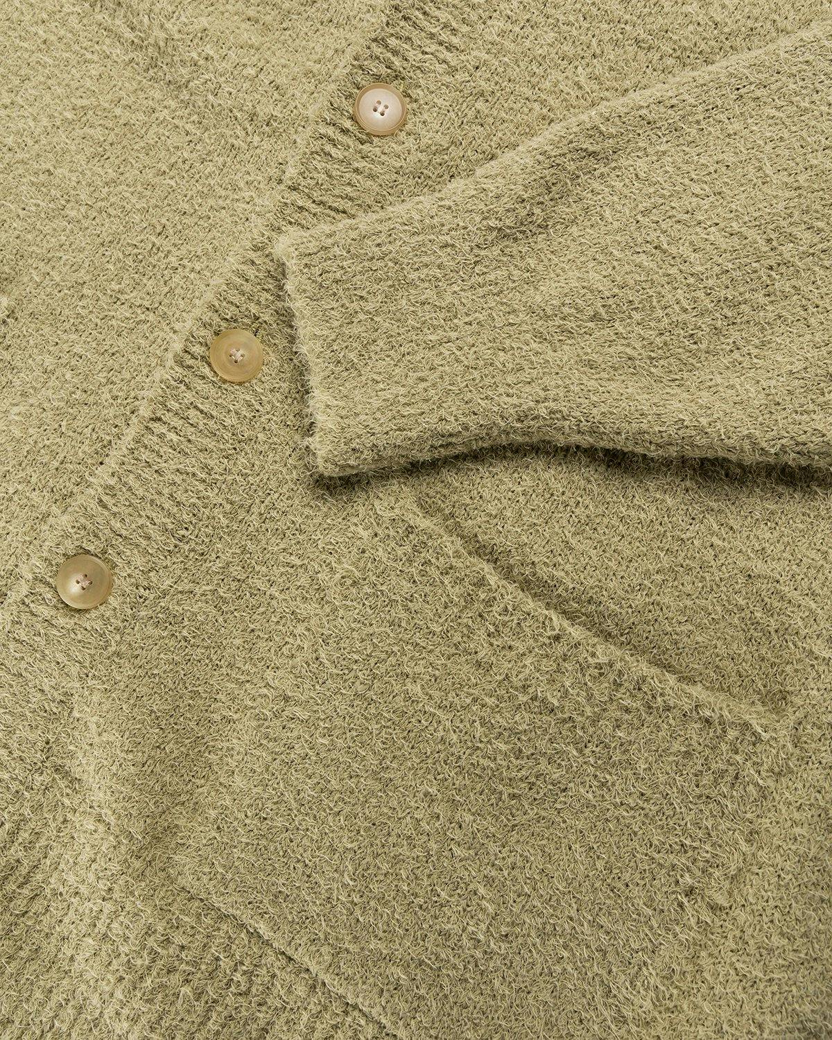 Auralee - Cotton Linen Shaggy Knit Cardigan Light Green - Clothing - Green - Image 6
