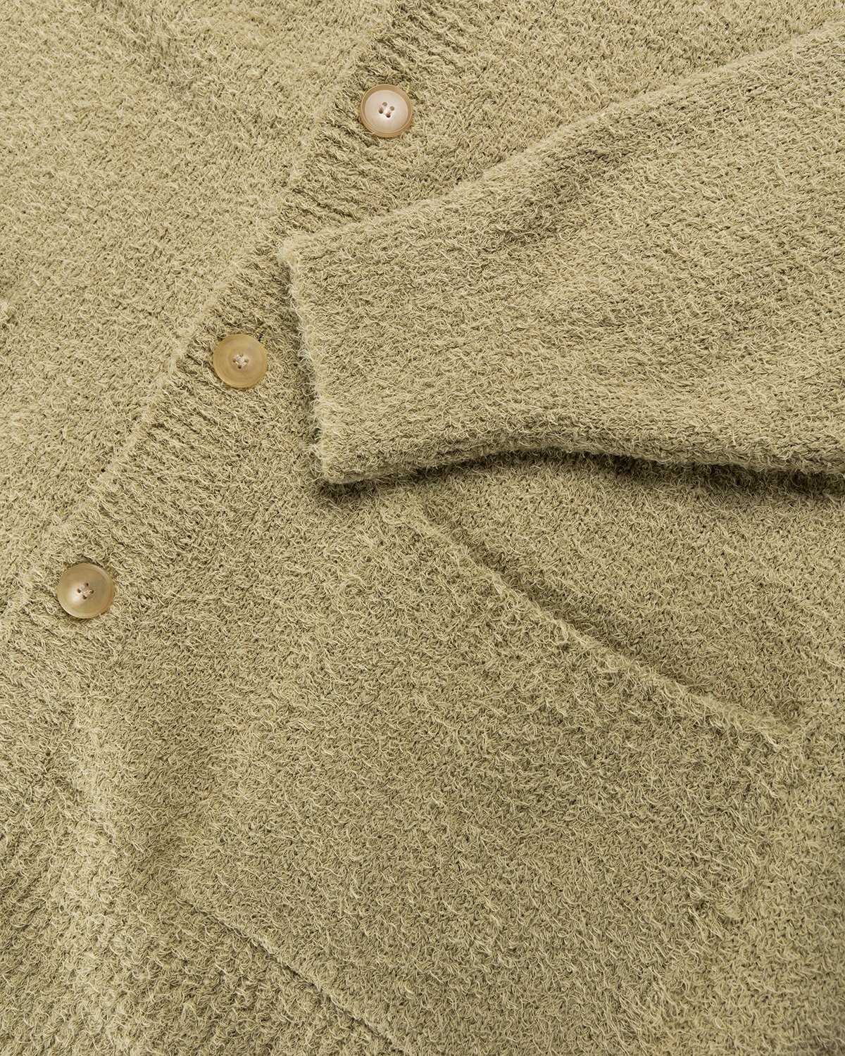 Auralee - Cotton Linen Shaggy Knit Cardigan Light Green - Clothing - Green - Image 6