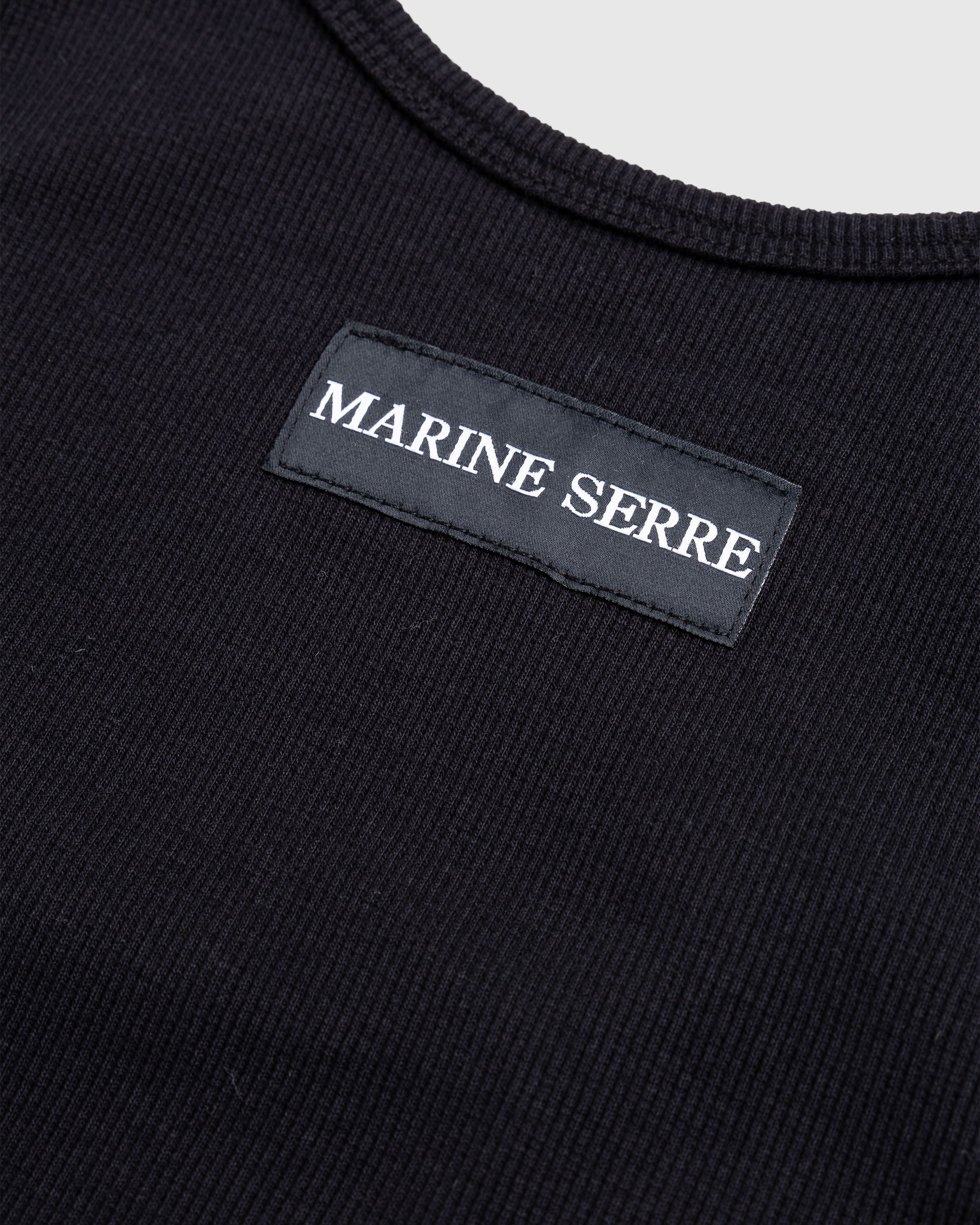 Marine Serre - Organic Cotton Fitted Tank Top Black - Clothing - Black - Image 5