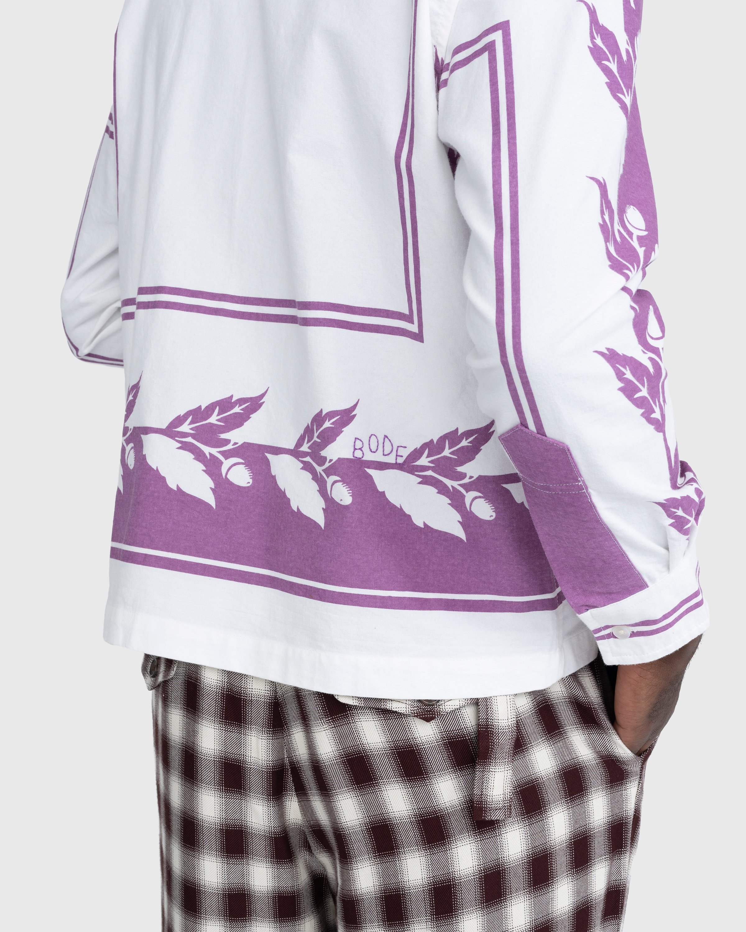 Bode - Inverse Acorn Long-Sleeve Shirt Purple - Clothing - Purple - Image 6